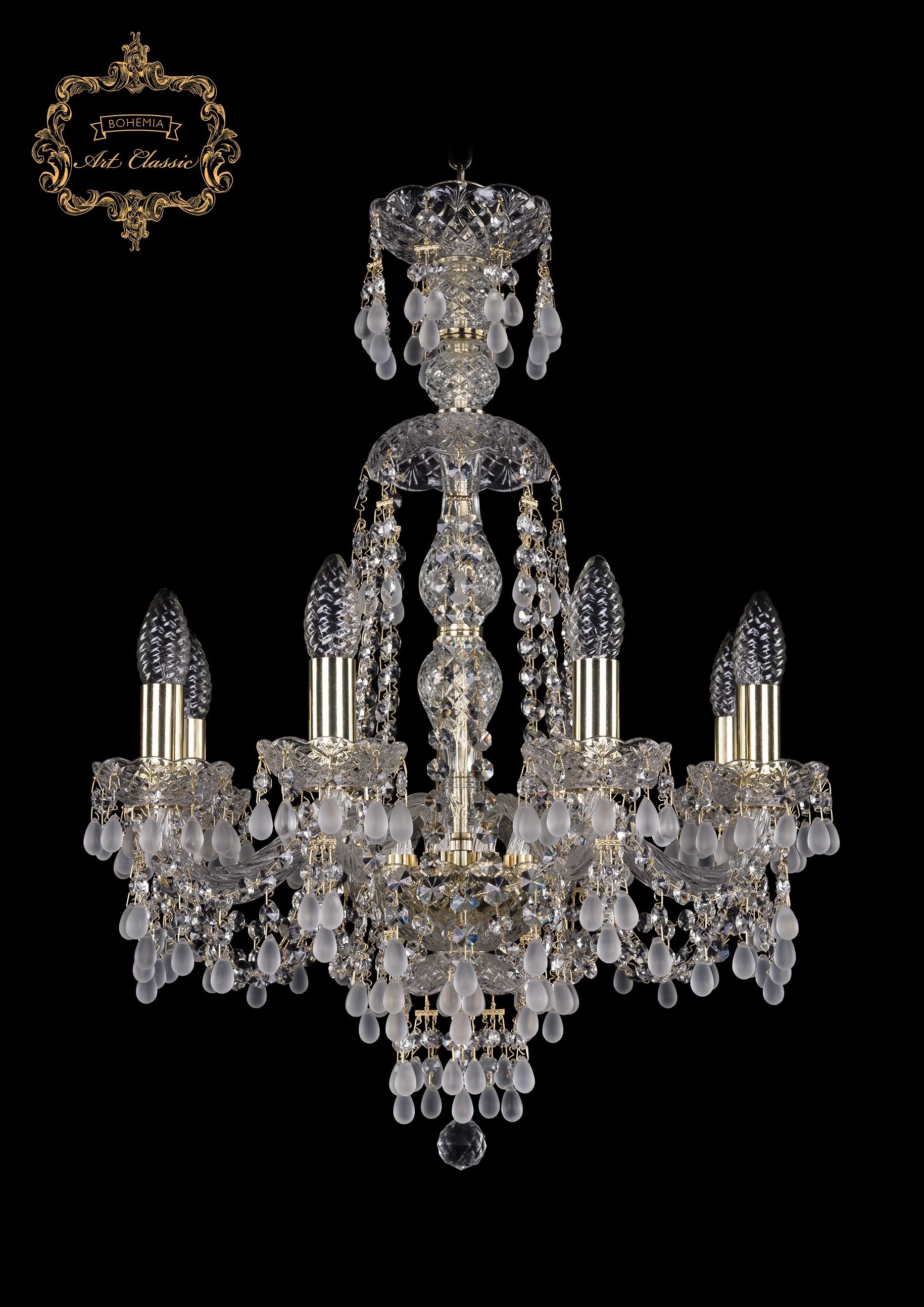 Подвесная хрустальная люстра 11.24 Art Classic 11.24.8.165.XL-65.Gd.V0300