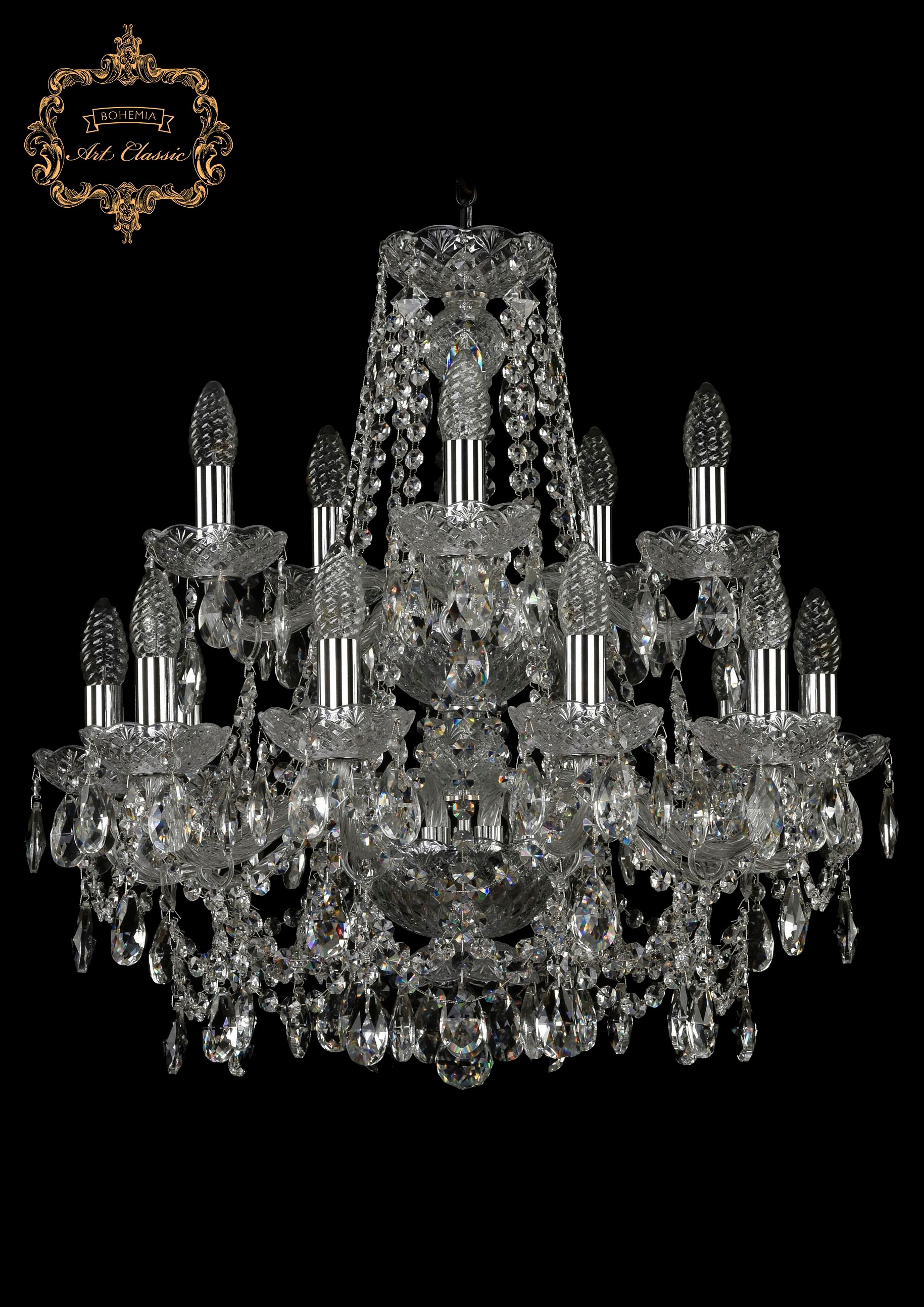 Подвесная хрустальная люстра 11.25 Art Classic 11.25.10+5.200.2d.Cr.Sp