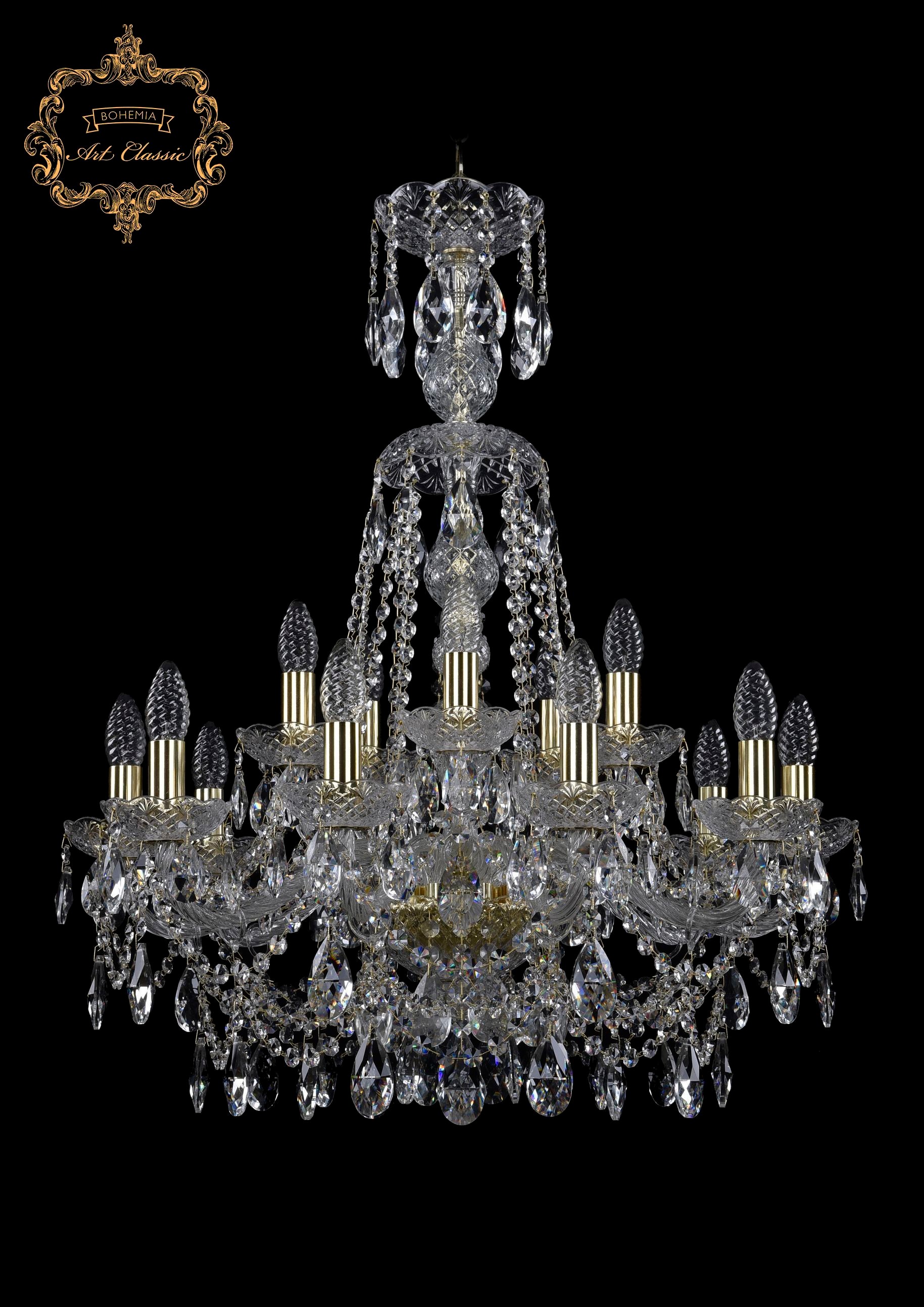 Подвесная хрустальная люстра 11.25 Art Classic 11.25.10+5.220.XL-78.Gd.Sp