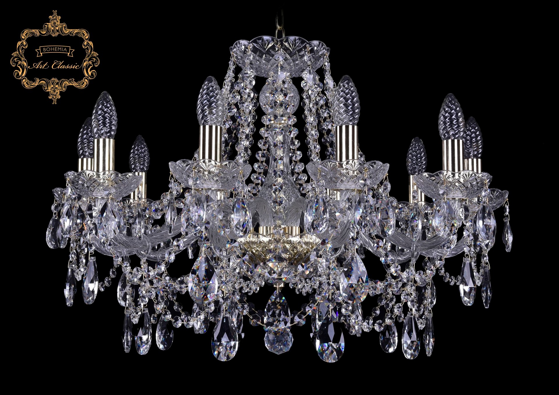 Подвесная хрустальная люстра 11.25 Art Classic 11.25.10.220.Gd.Sp