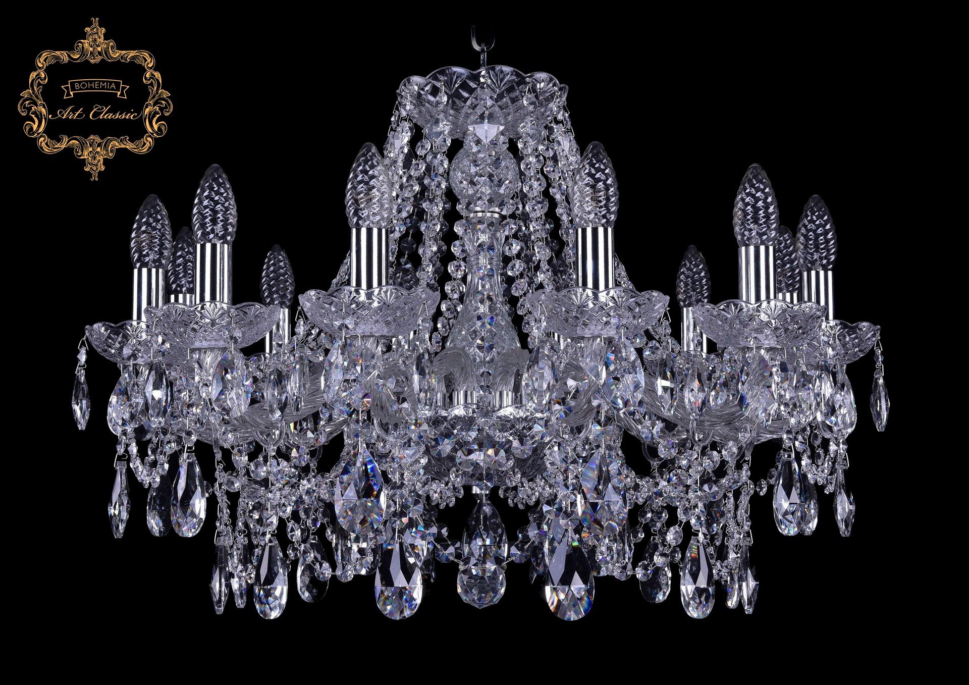 Подвесная хрустальная люстра 11.25 Art Classic 11.25.12.220.Cr.Sp