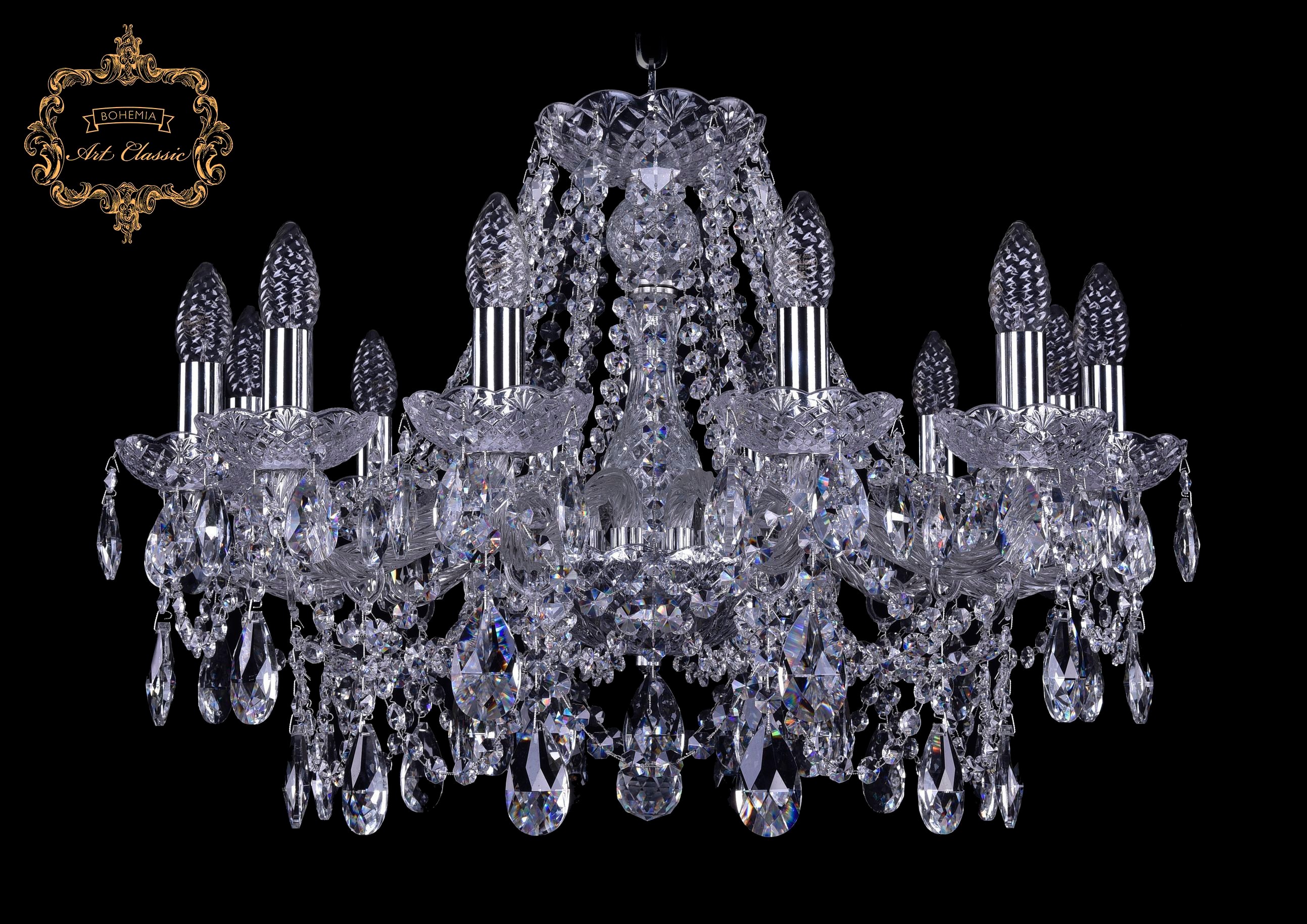 Подвесная хрустальная люстра 11.25 Art Classic 11.25.12.220.Cr.Sp