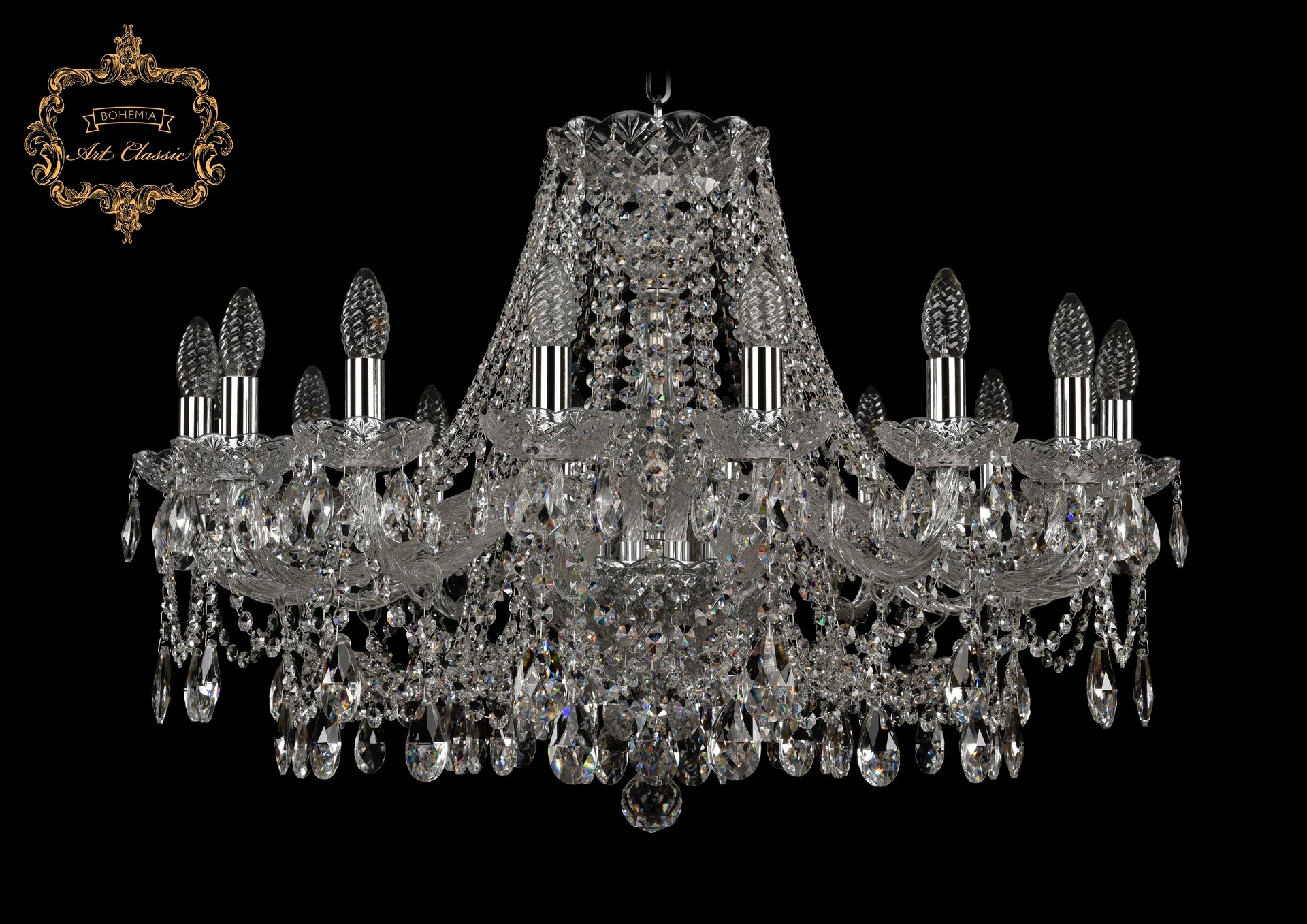 Подвесная хрустальная люстра 11.25 Art Classic 11.25.16.300.Cr.Sp