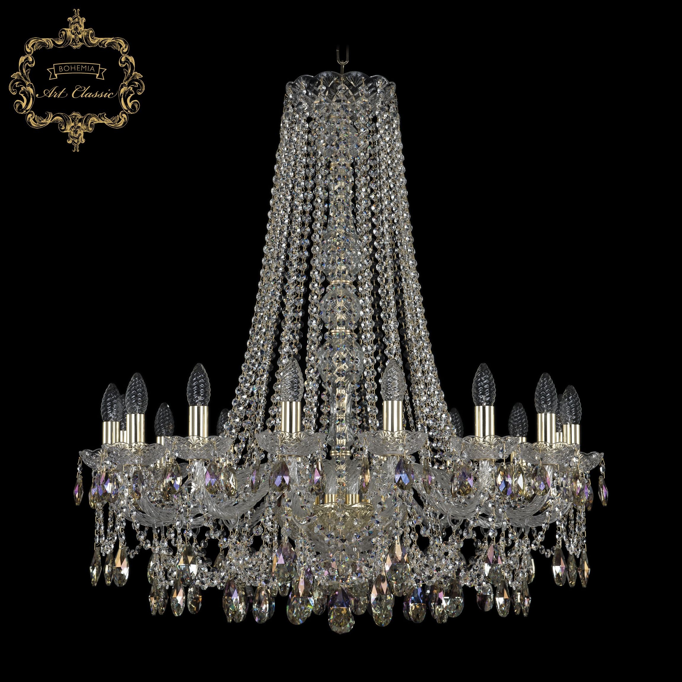 Подвесная хрустальная люстра 11.25 Art Classic 11.25.16.300.h-92.Gd.Sp.K801