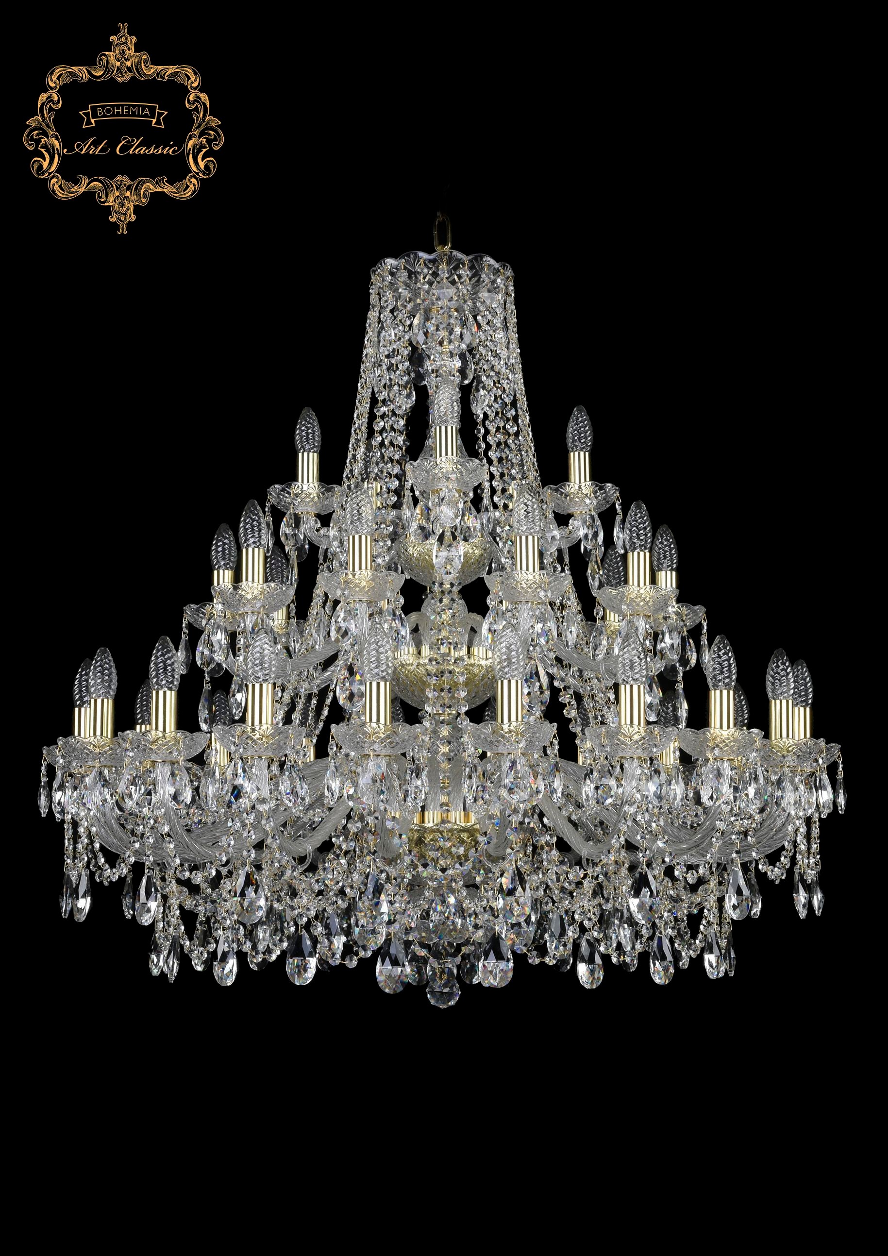 Подвесная хрустальная люстра 11.25 Art Classic 11.25.20+10+5.360.3d.Gd.Sp