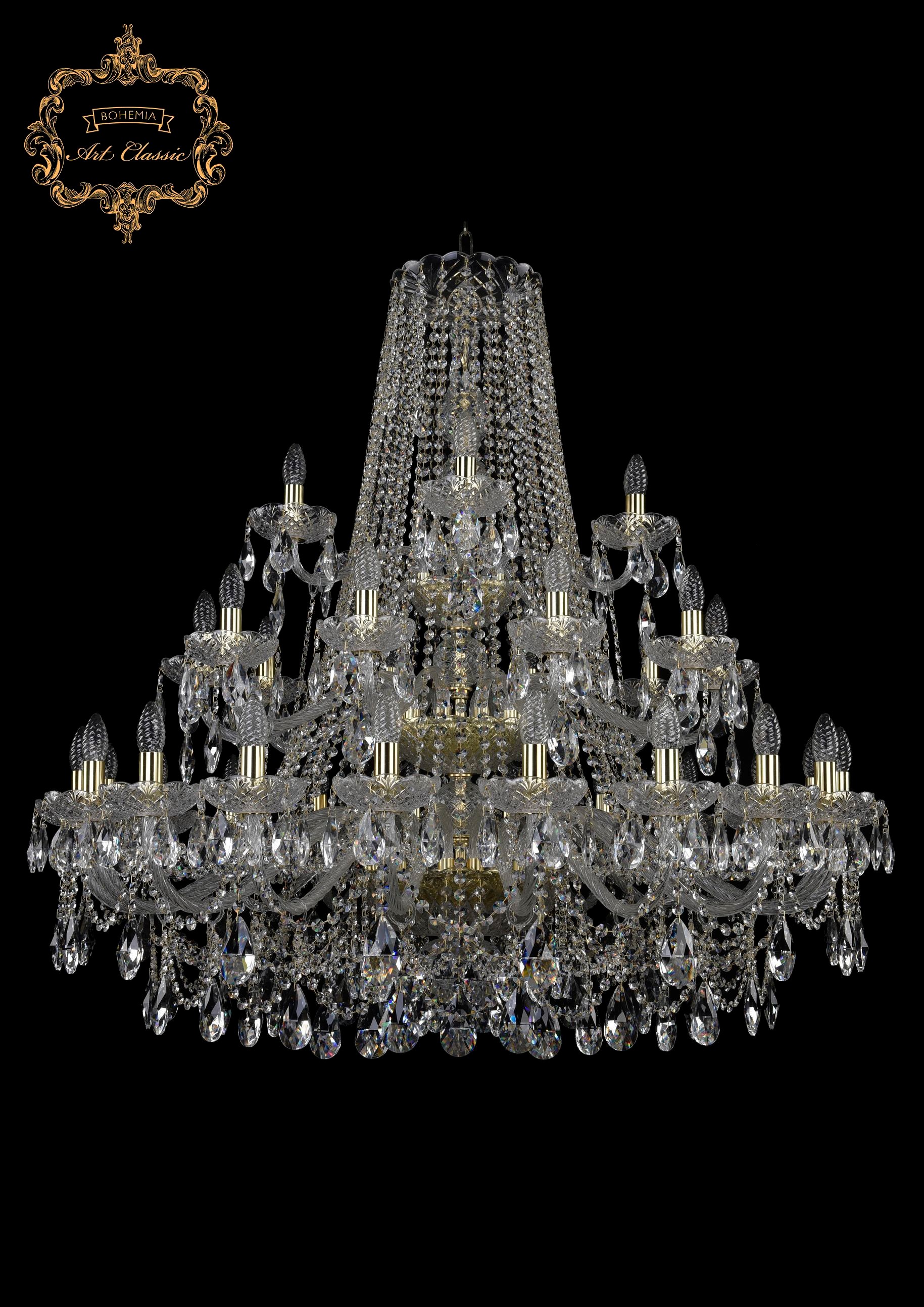 Подвесная хрустальная люстра 11.25 Art Classic 11.25.20+10+5.400.3d.Gd.Sp