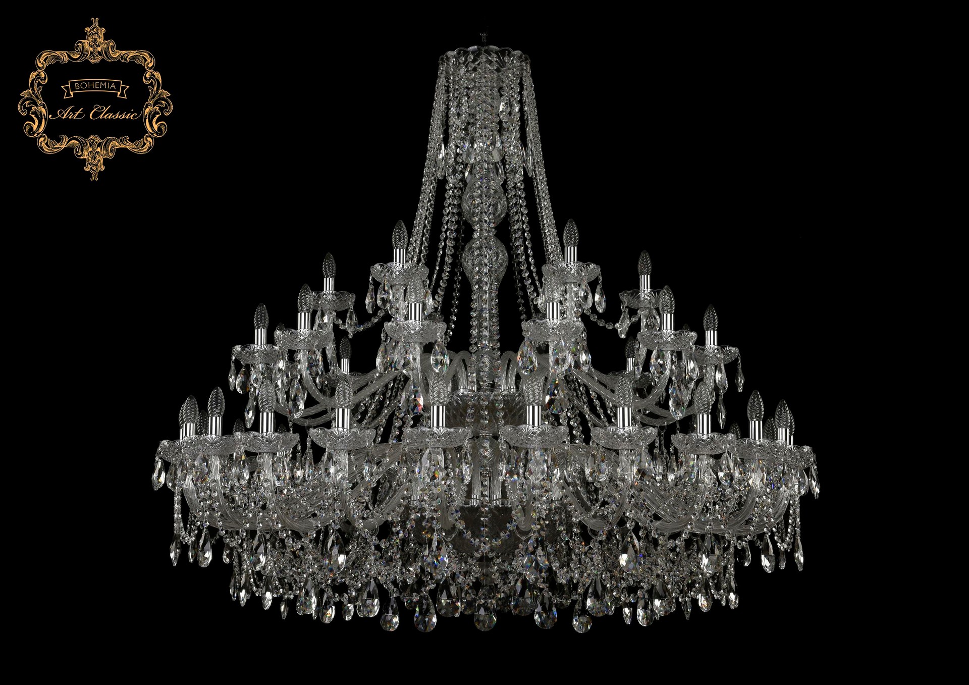Подвесная хрустальная люстра 11.25 Art Classic 11.25.24+12+6.530.2d.Cr.Sp