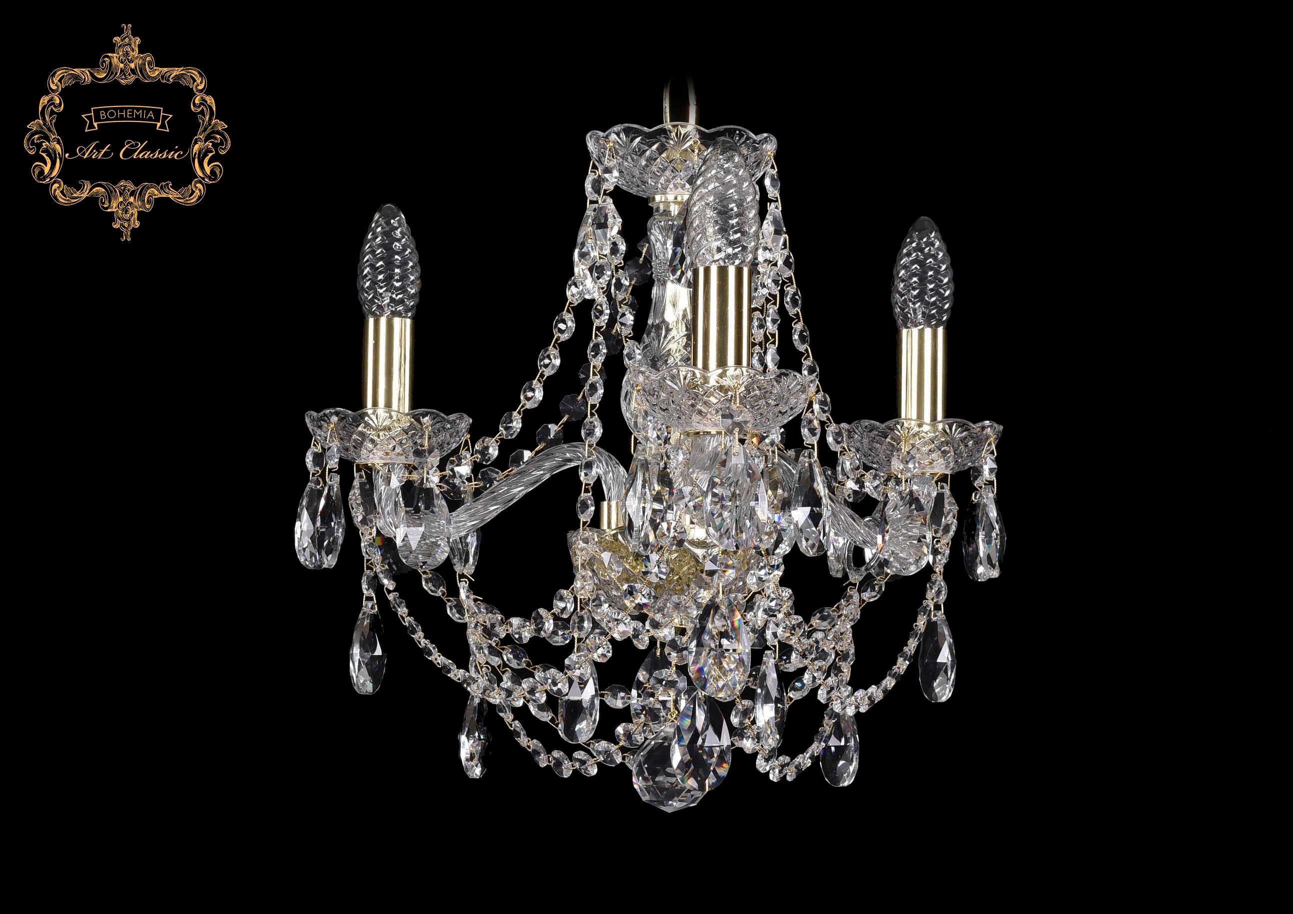 Подвесная хрустальная люстра 11.25 Art Classic 11.25.3.141.Gd.Sp