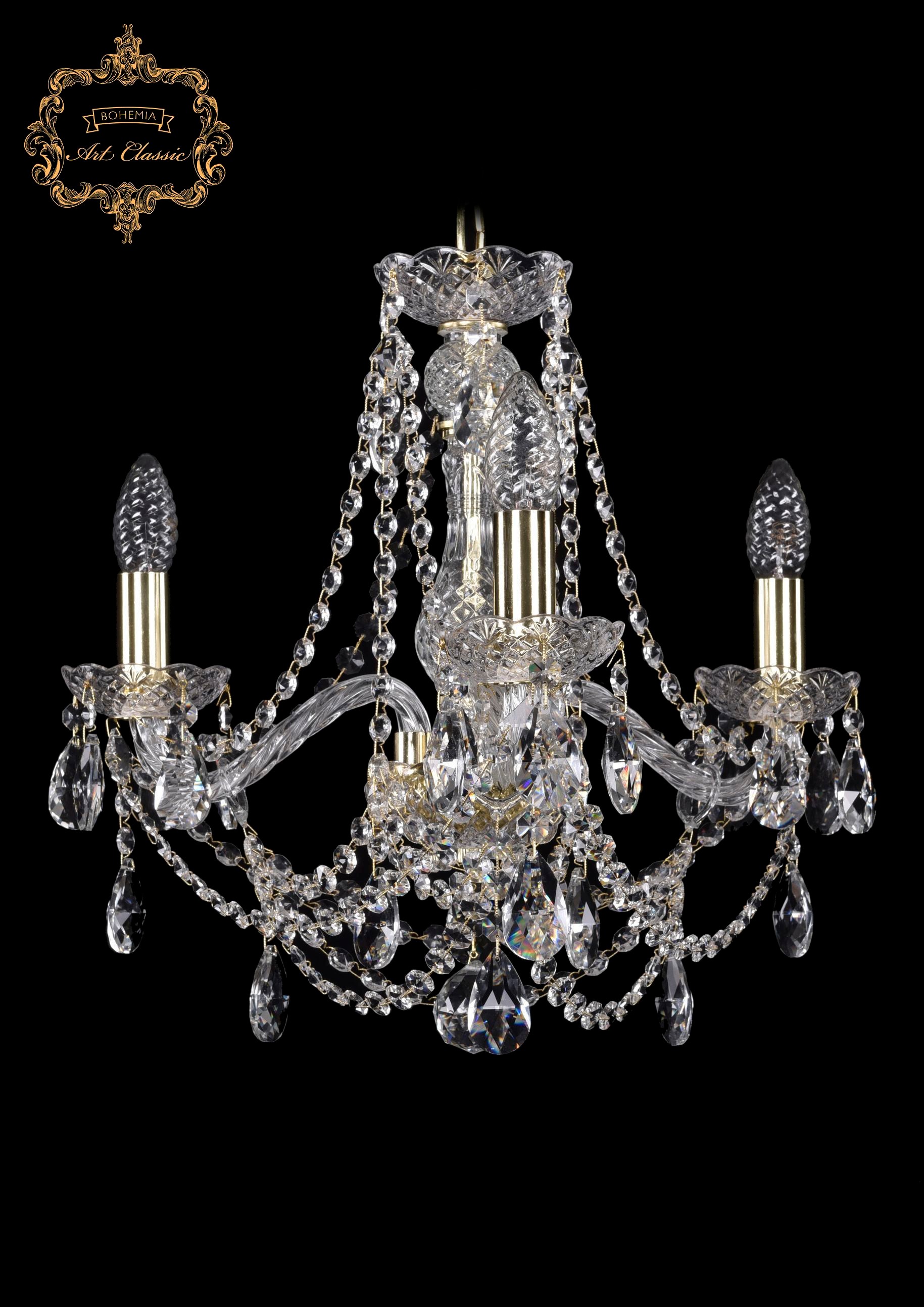 Подвесная хрустальная люстра 11.25 Art Classic 11.25.3.165.Gd.Sp
