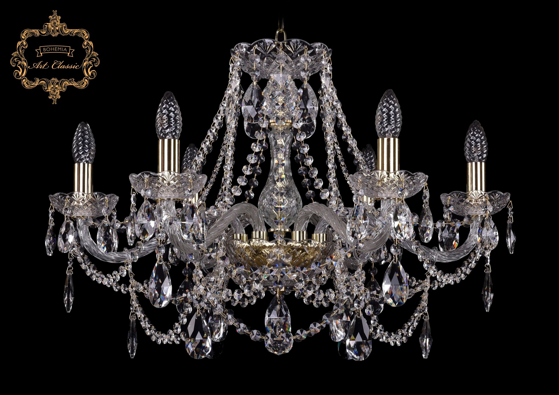 Подвесная хрустальная люстра 11.25 Art Classic 11.25.6.220.Gd.Sp