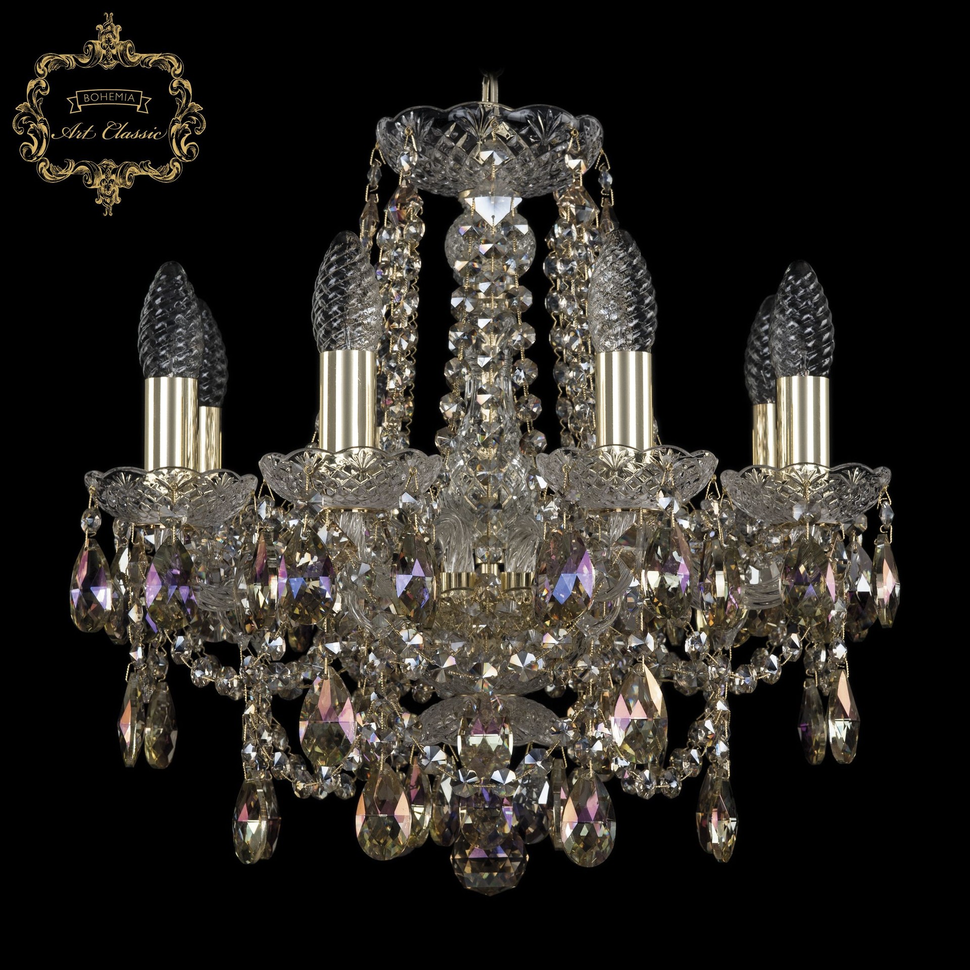 Подвесная хрустальная люстра 11.25 Art Classic 11.25.8.141.Gd.Sp.R801