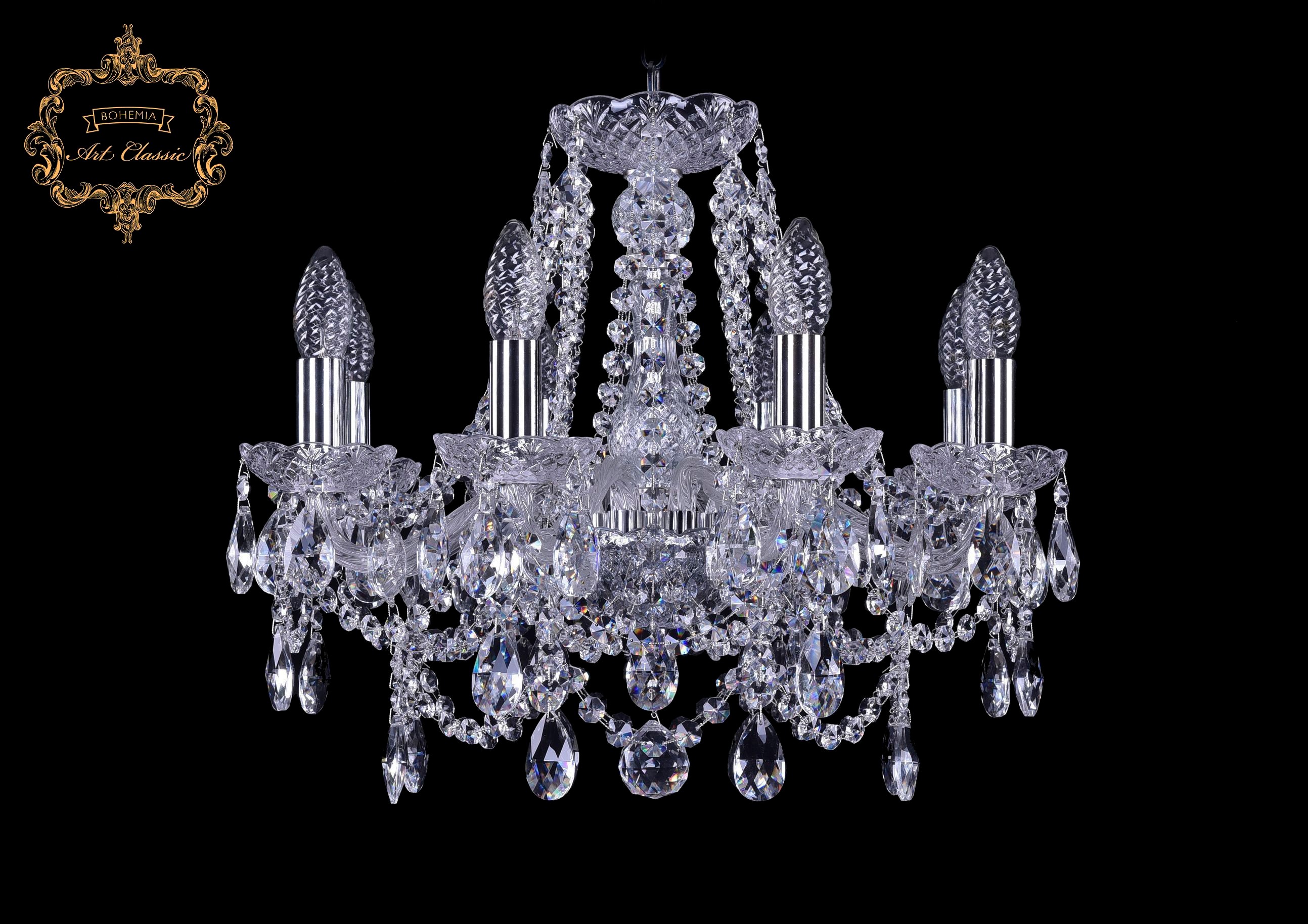 Подвесная хрустальная люстра 11.25 Art Classic 11.25.8.165.Cr.Sp