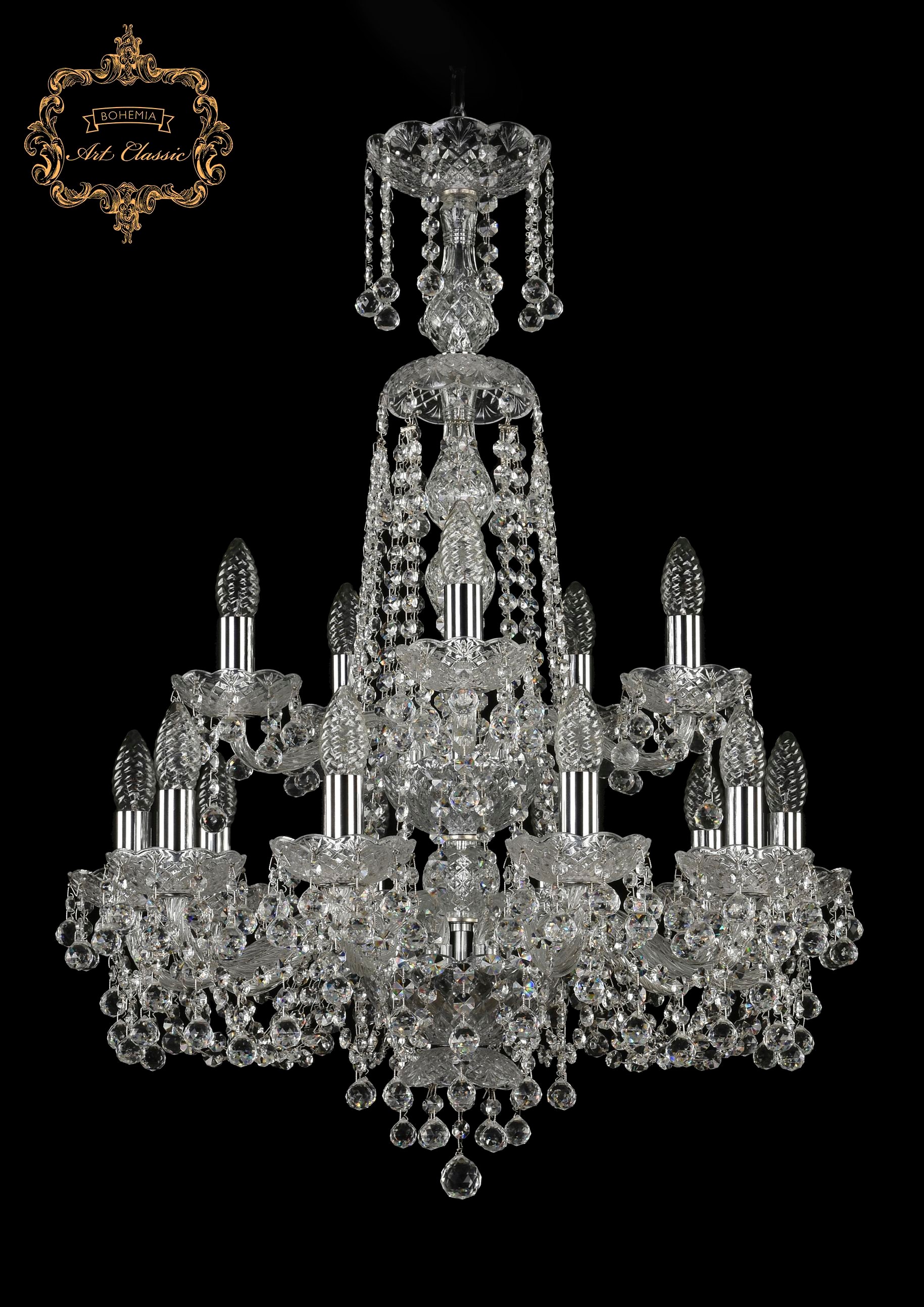 Подвесная хрустальная люстра 11.26 Art Classic 11.26.10+5.200.2d.XL-84.Cr.B