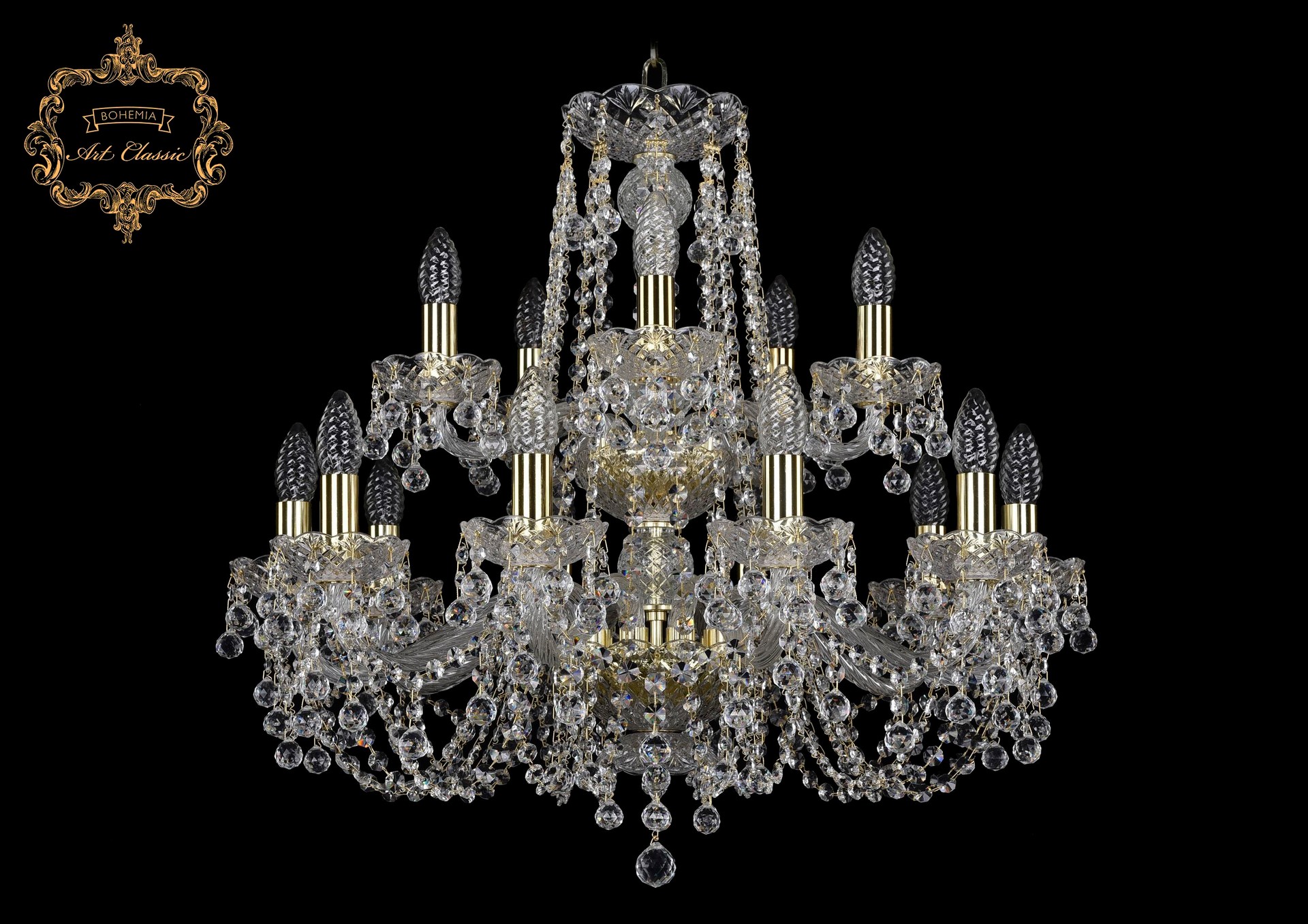 Подвесная хрустальная люстра 11.26 Art Classic 11.26.10+5.220.2d.Gd.B