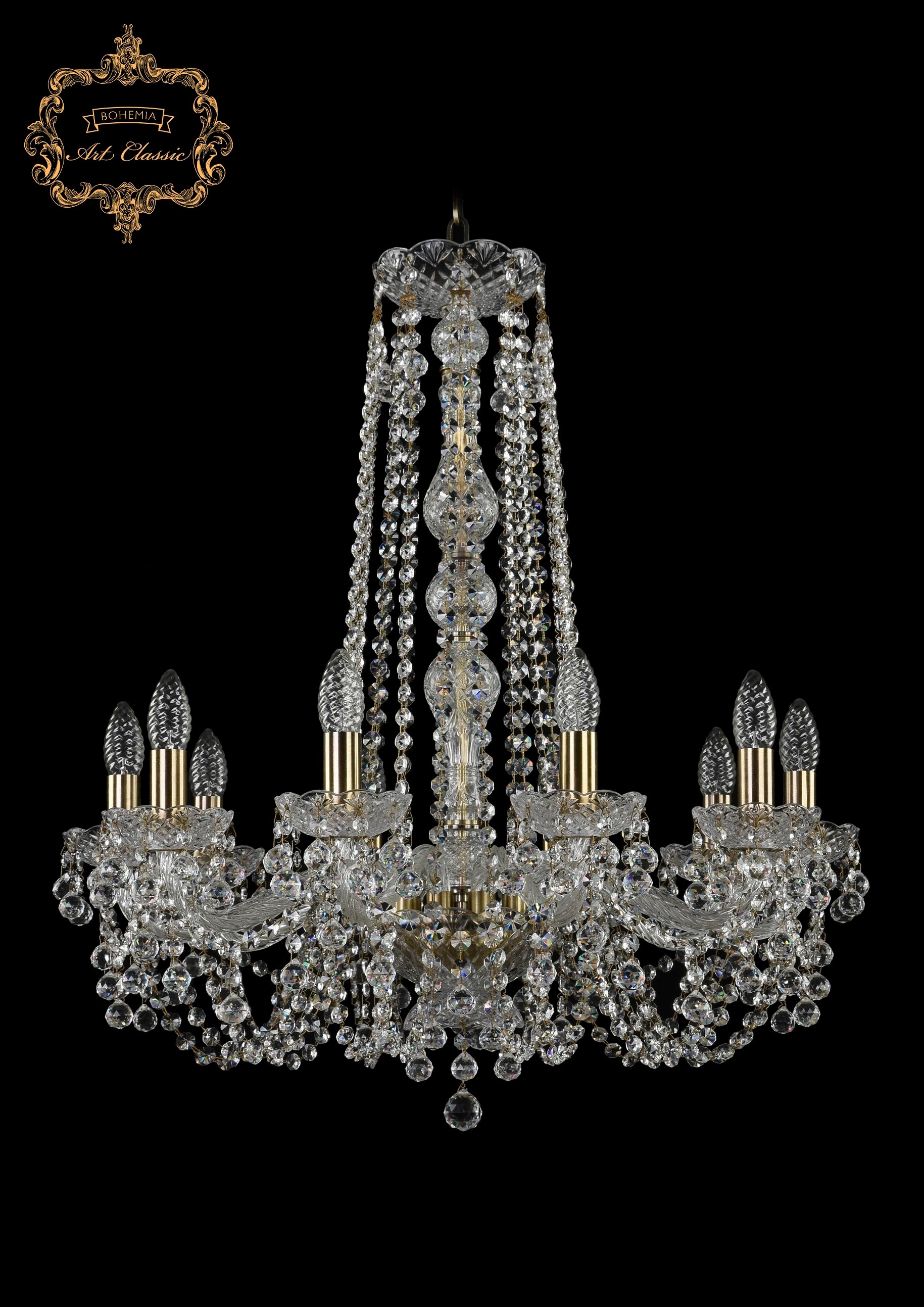 Подвесная хрустальная люстра 11.26 Art Classic 11.26.10.220.h-70.Br.B