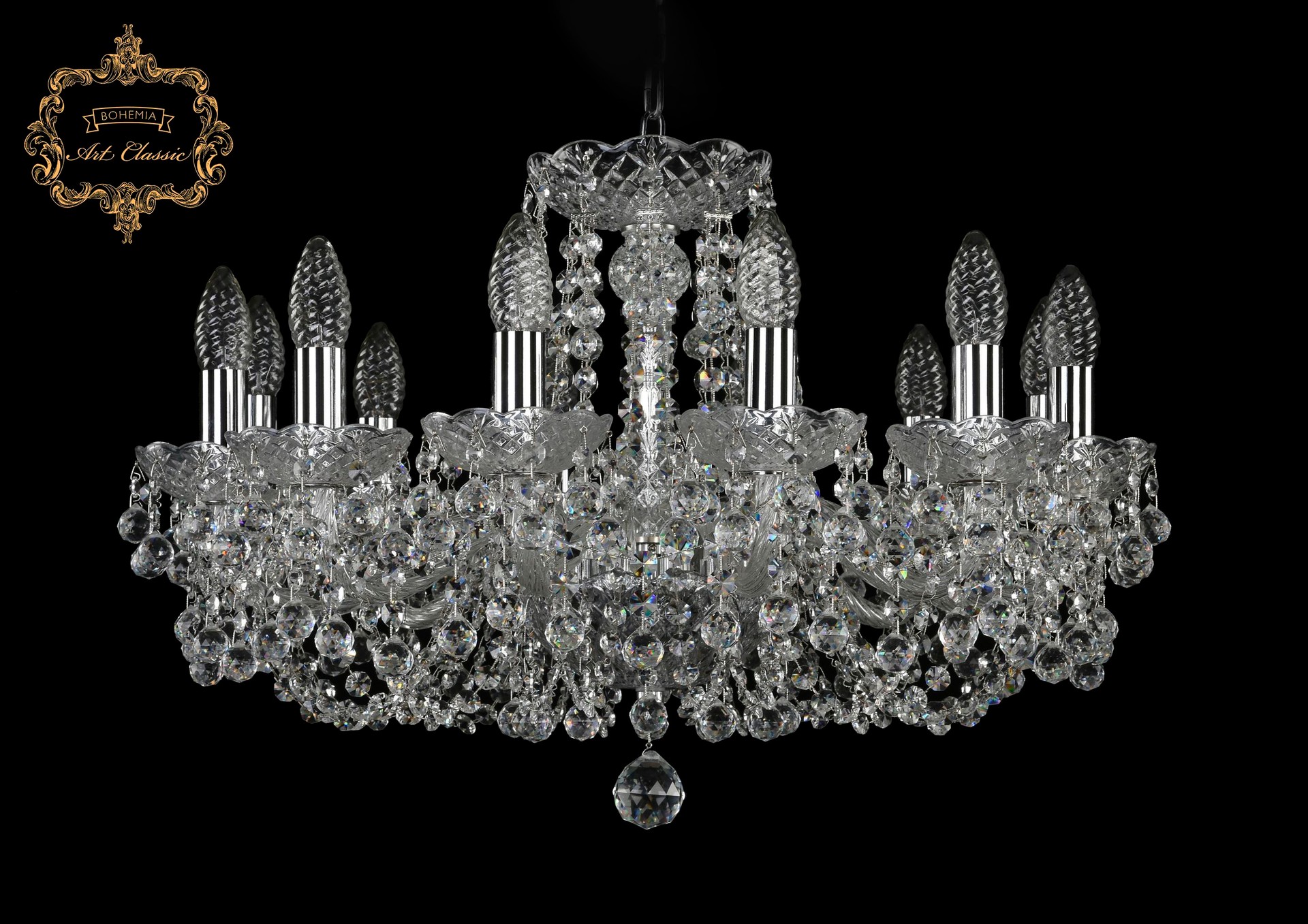 Подвесная хрустальная люстра 11.26 Art Classic 11.26.12.200.Cr.B
