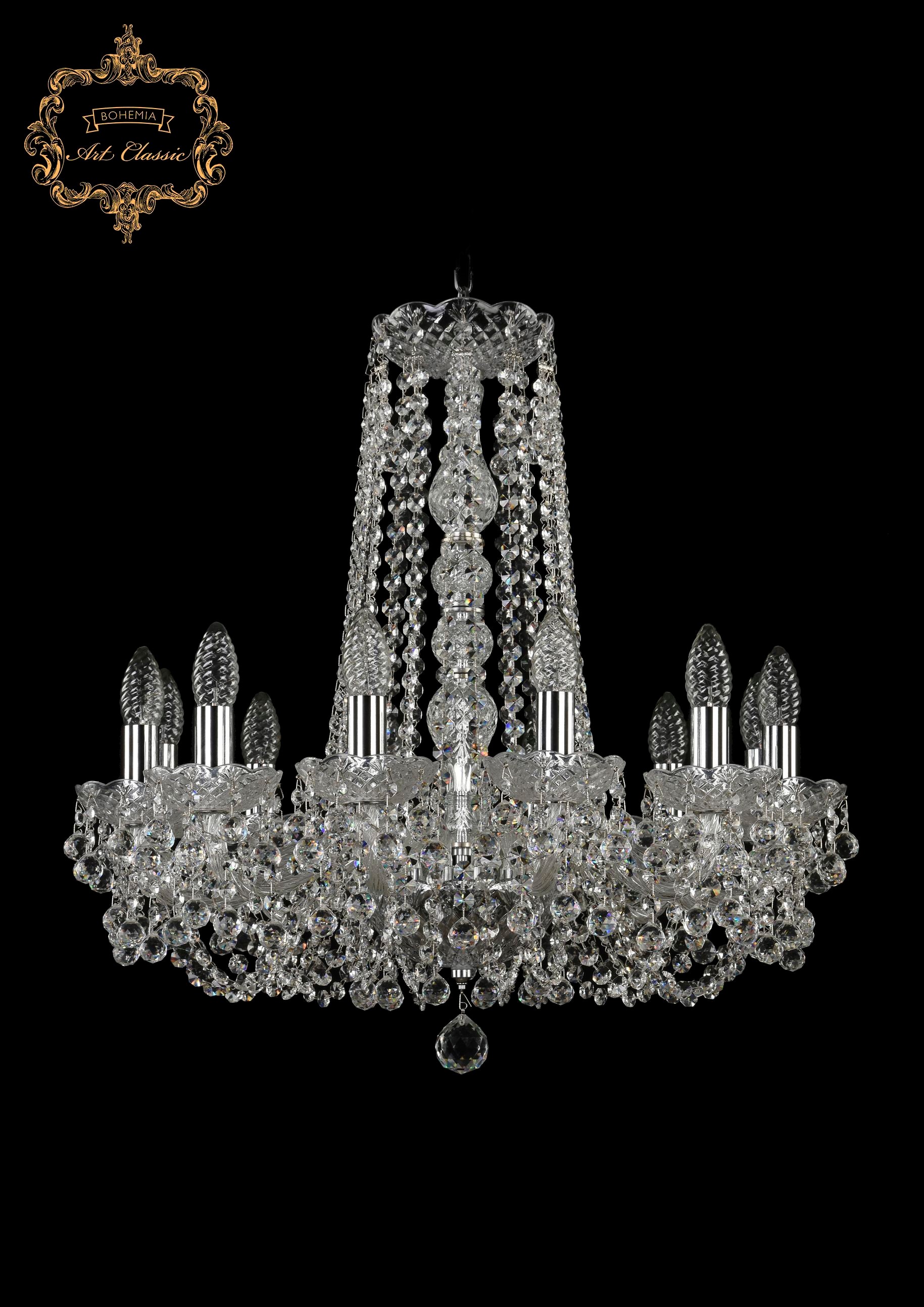 Подвесная хрустальная люстра 11.26 Art Classic 11.26.12.200.h-63.Cr.B