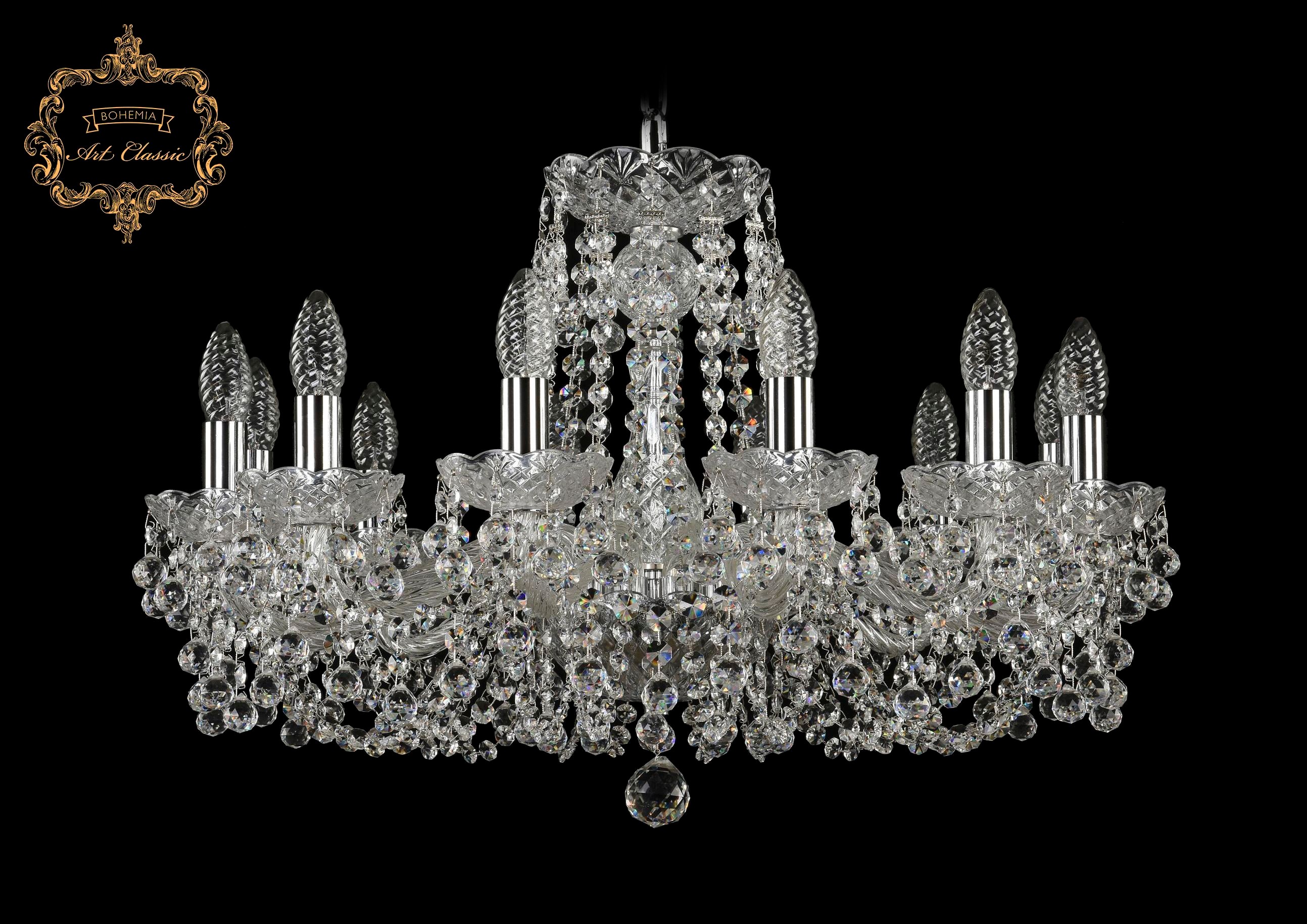 Подвесная хрустальная люстра 11.26 Art Classic 11.26.12.220.Cr.B