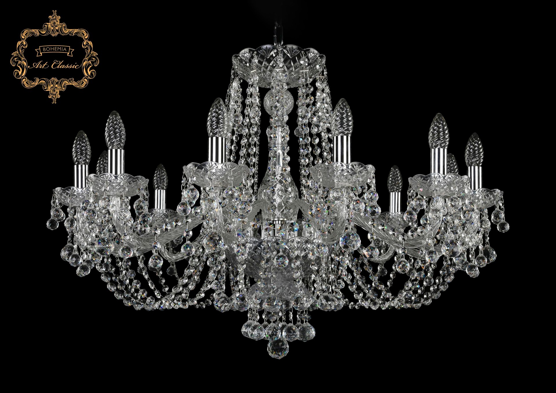 Подвесная хрустальная люстра 11.26 Art Classic 11.26.12.300.Cr.B