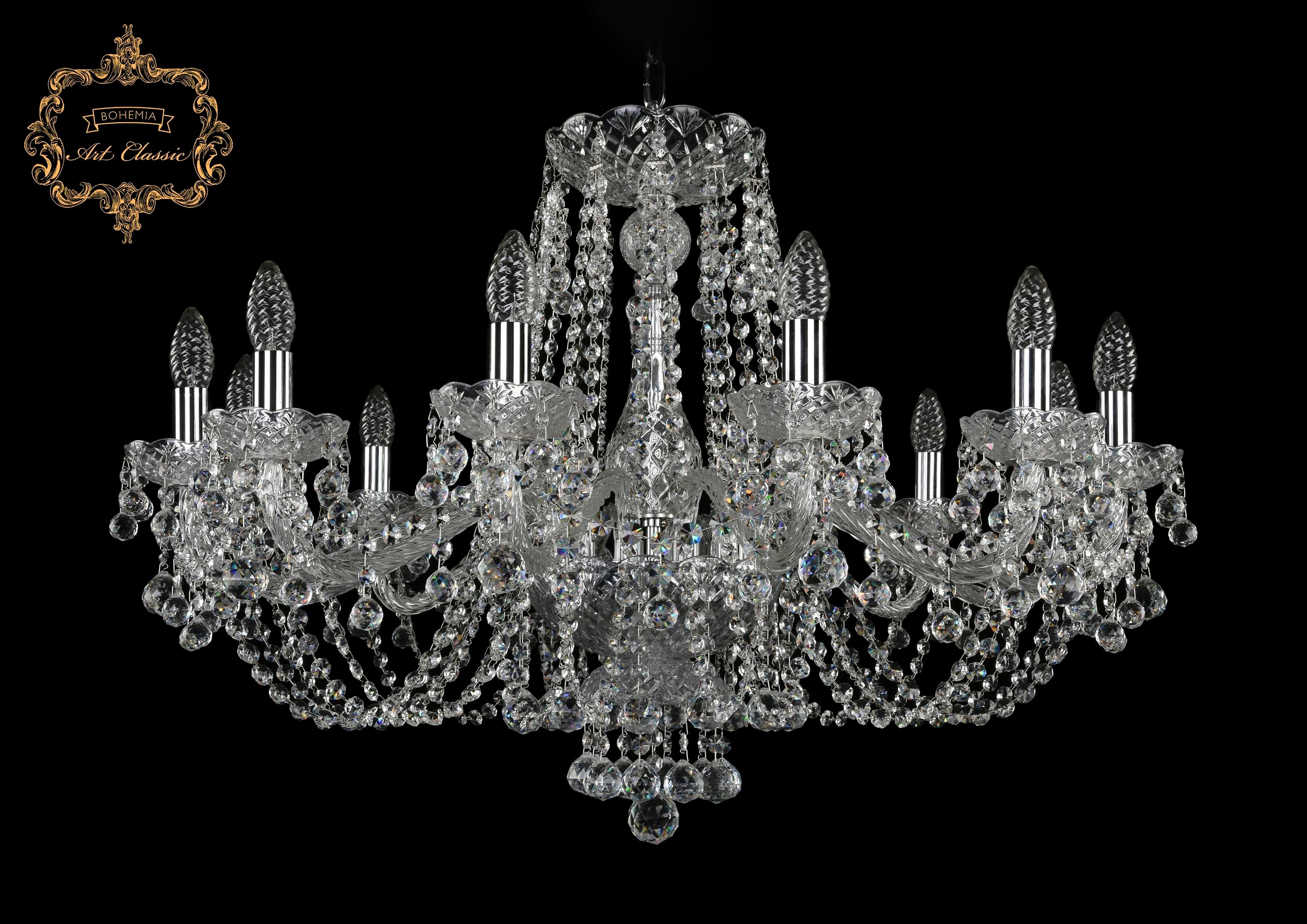 Подвесная хрустальная люстра 11.26 Art Classic 11.26.12.300.Cr.B