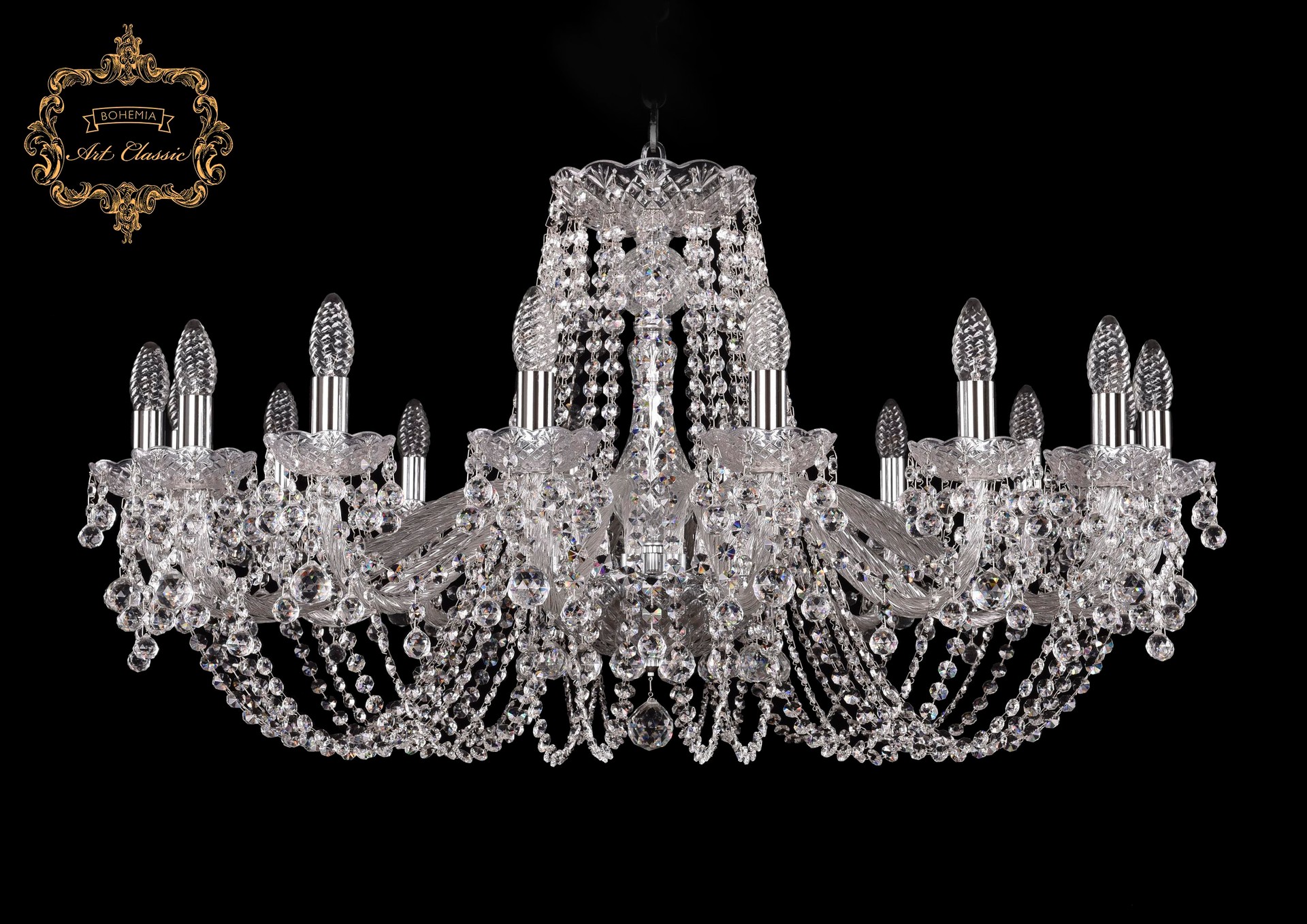 Подвесная хрустальная люстра 11.26 Art Classic 11.26.16.360.Cr.B