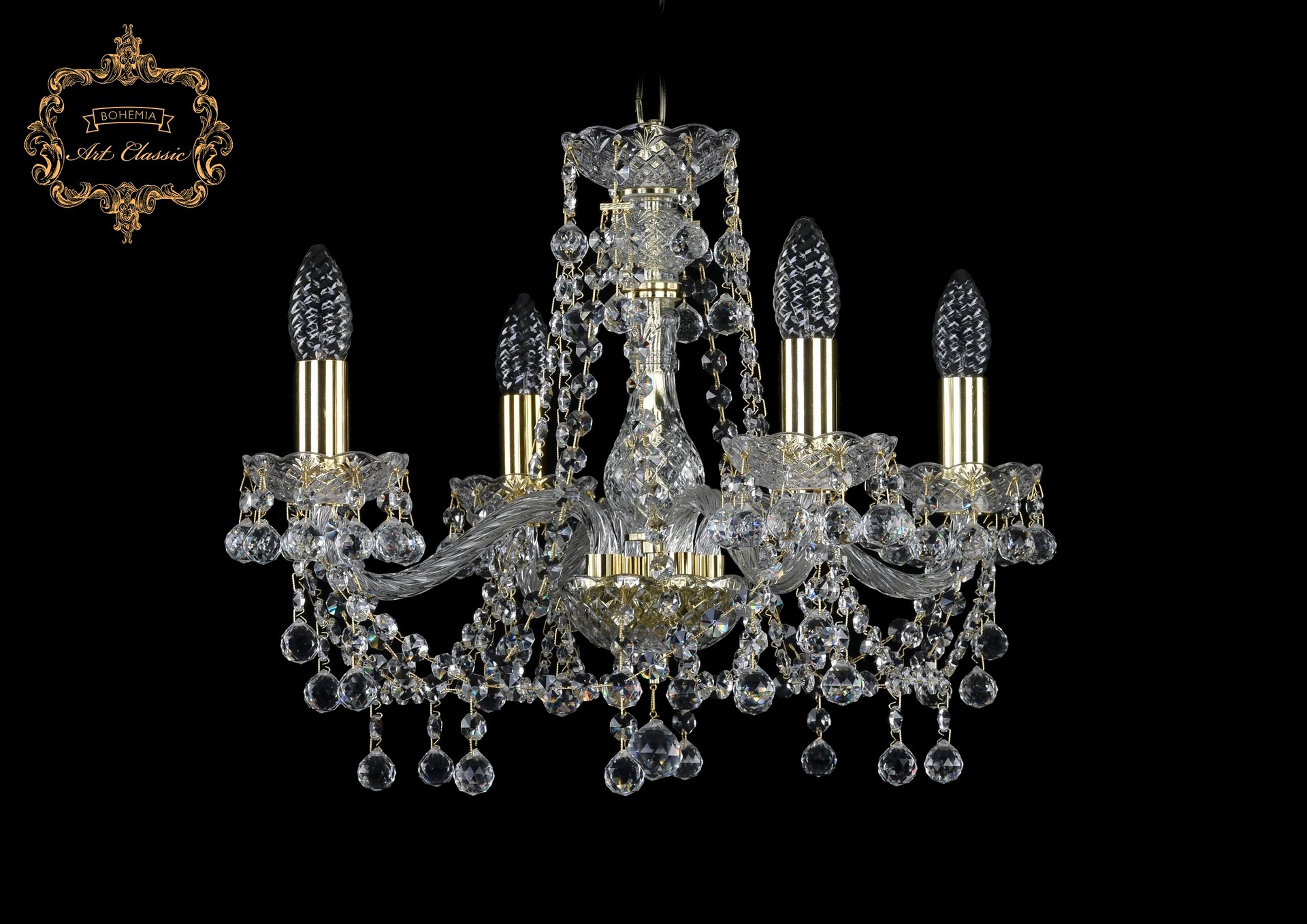 Подвесная хрустальная люстра 11.26 Art Classic 11.26.4.165.Gd.B