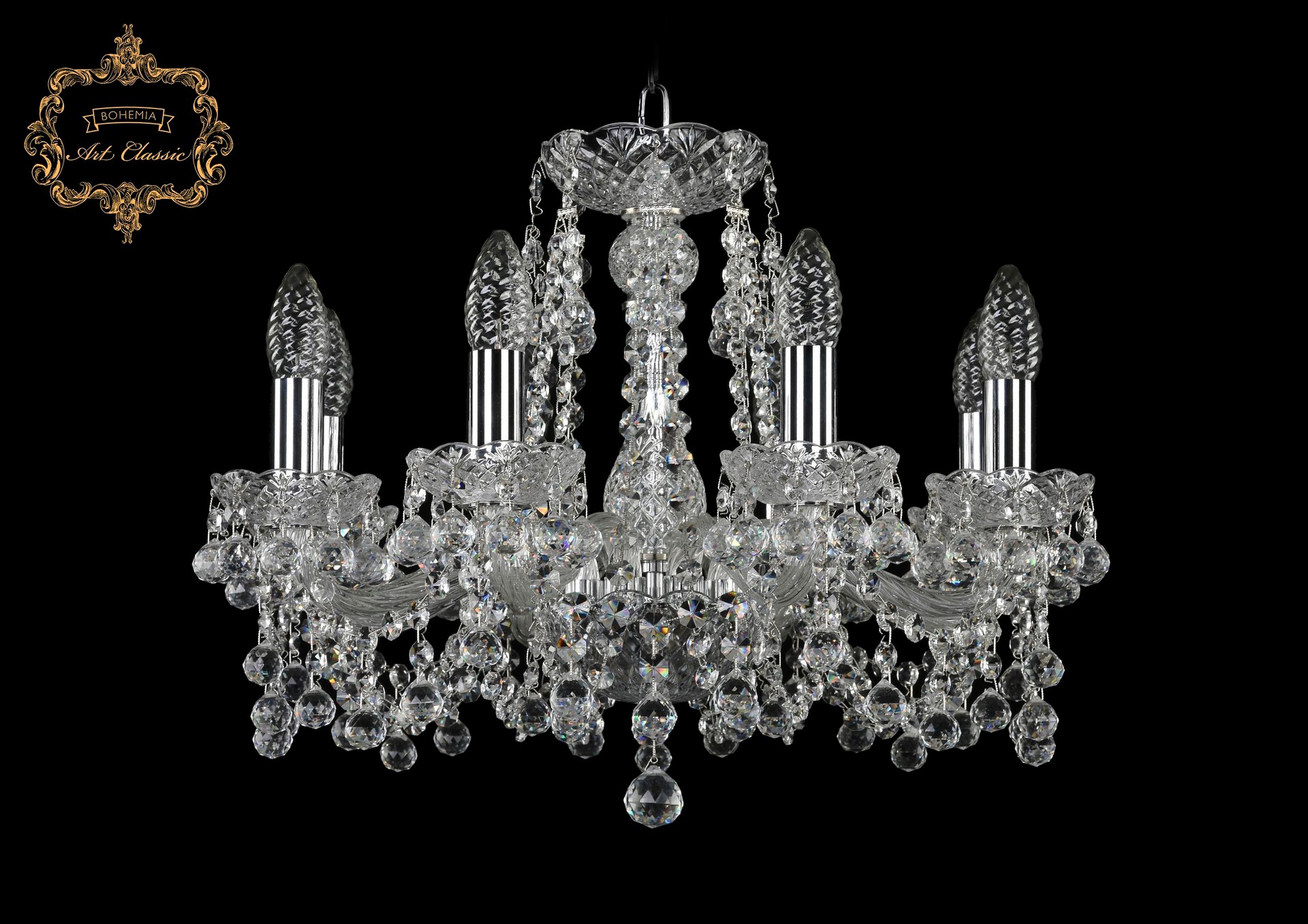 Подвесная хрустальная люстра 11.26 Art Classic 11.26.8.165.Cr.B