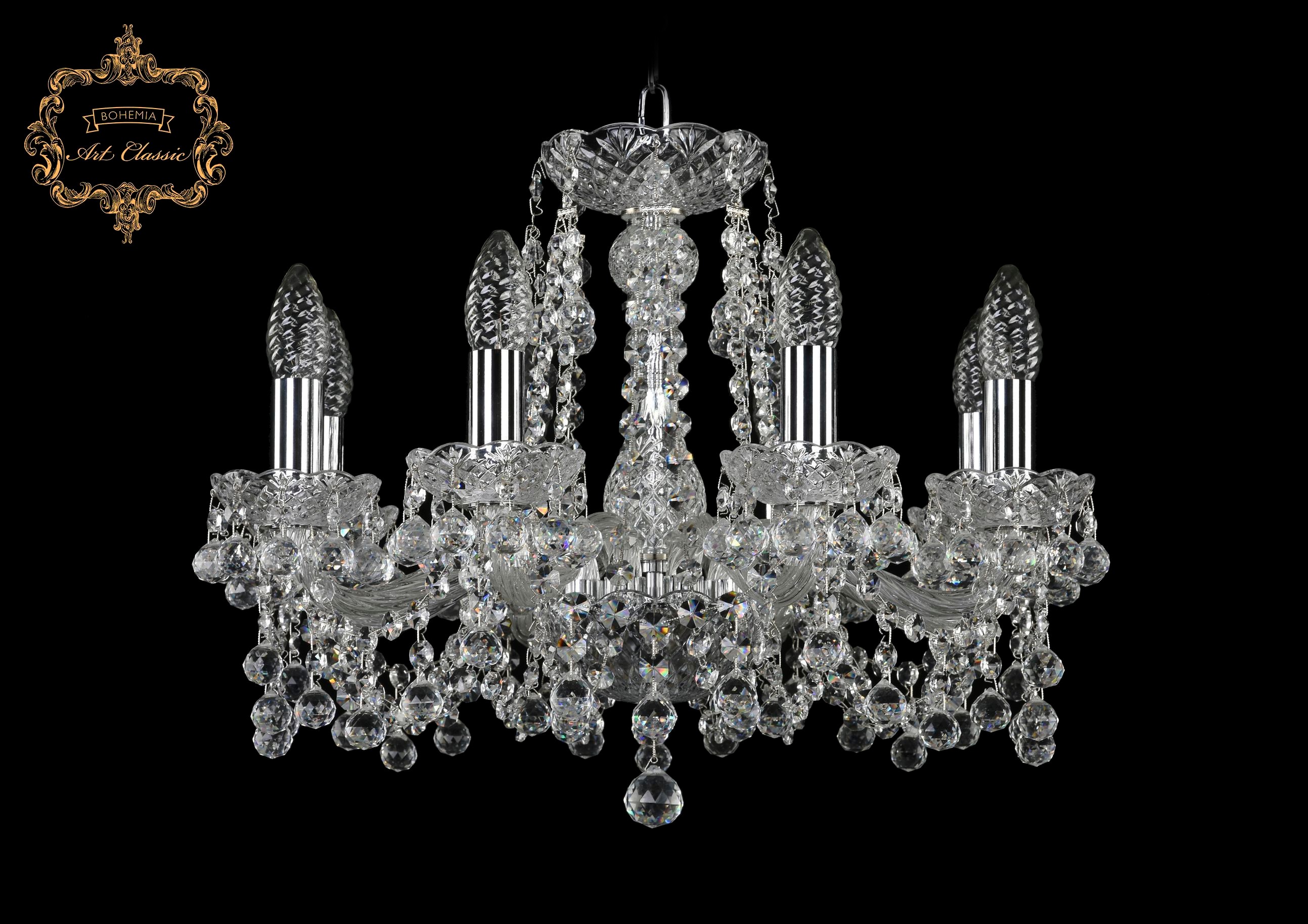 Подвесная хрустальная люстра 11.26 Art Classic 11.26.8.165.Cr.B