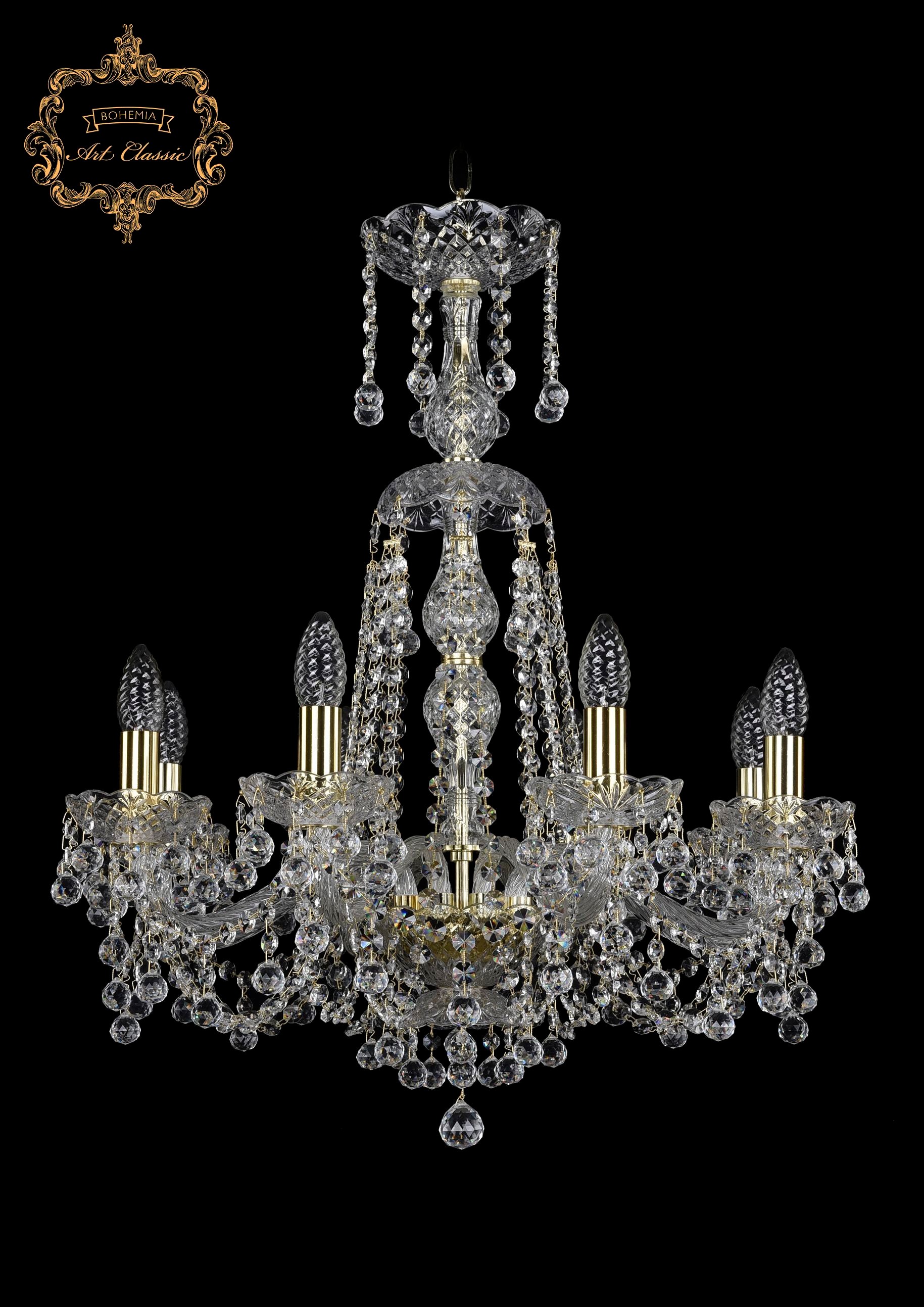 Подвесная хрустальная люстра 11.26 Art Classic 11.26.8.200.XL-65.Gd.B
