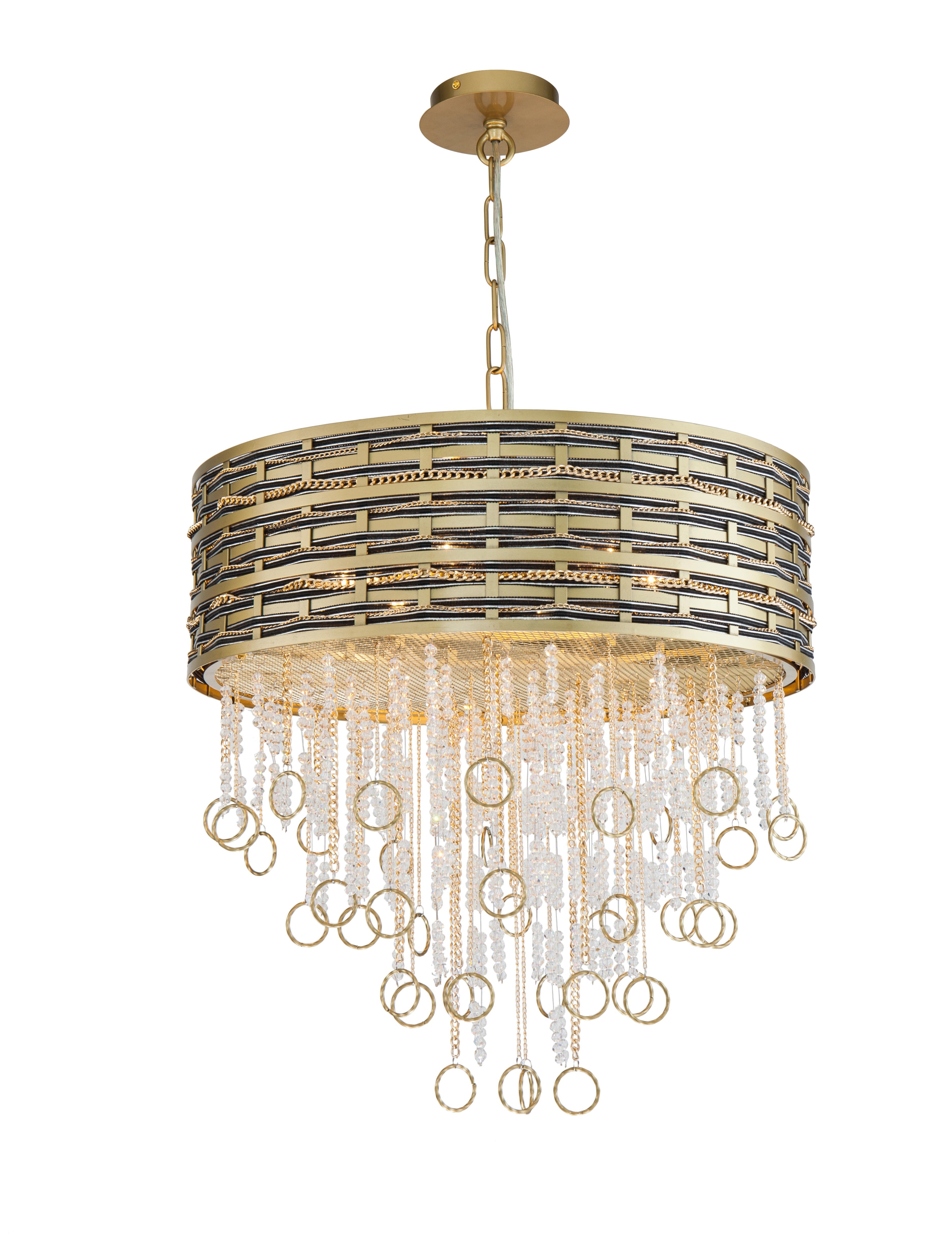 Подвесная хрустальная люстра Perso Lucia Tucci PERSO 4931.6 gold&black