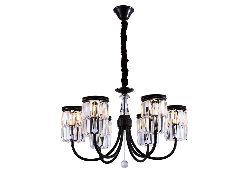 Подвесная хрустальная люстра 31100 Newport 31106/C black+gold