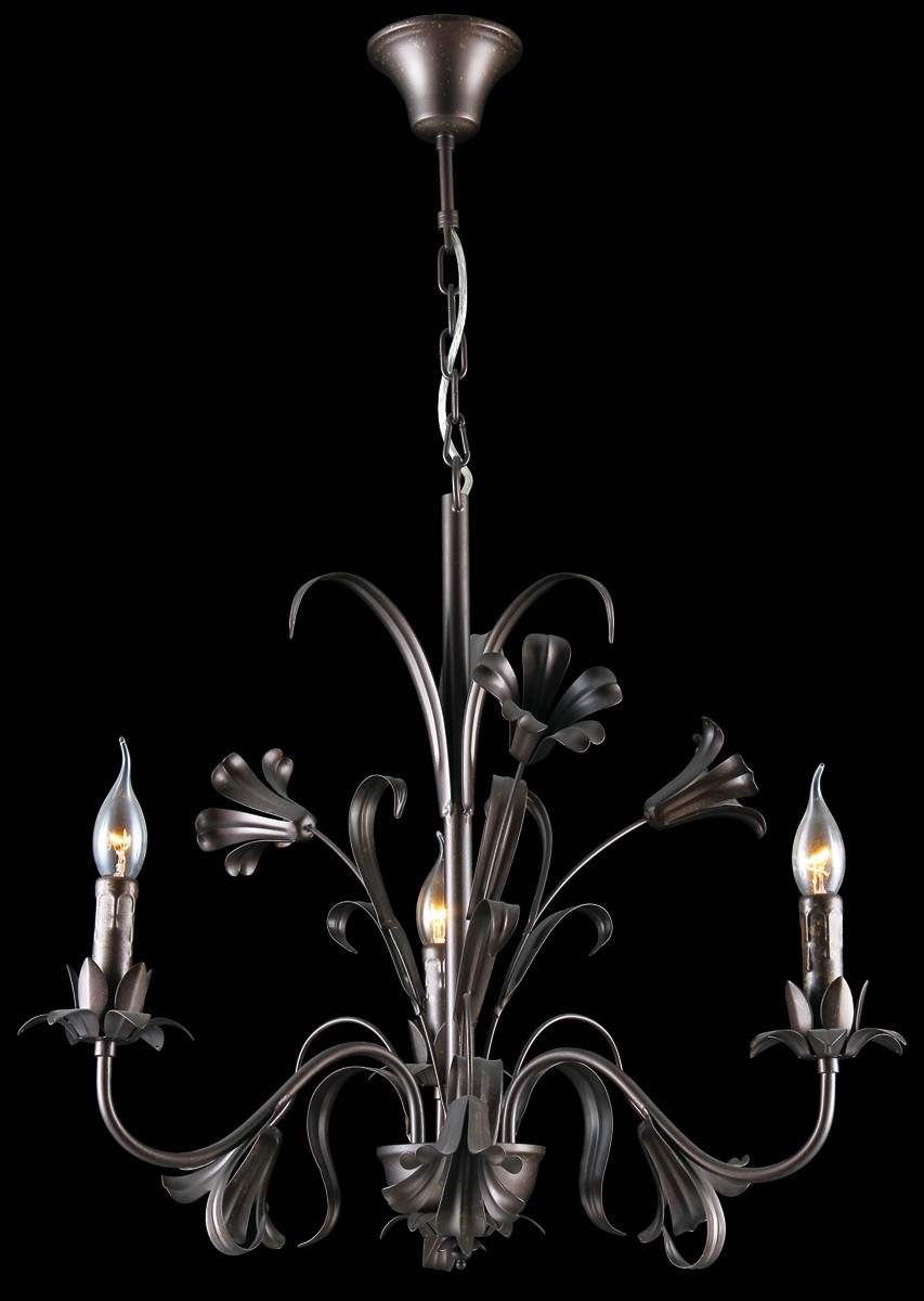 Люстра подвесная с цветочками Grace GRACE 79004-3C BROWN, GOLD Natali Kovaltseva