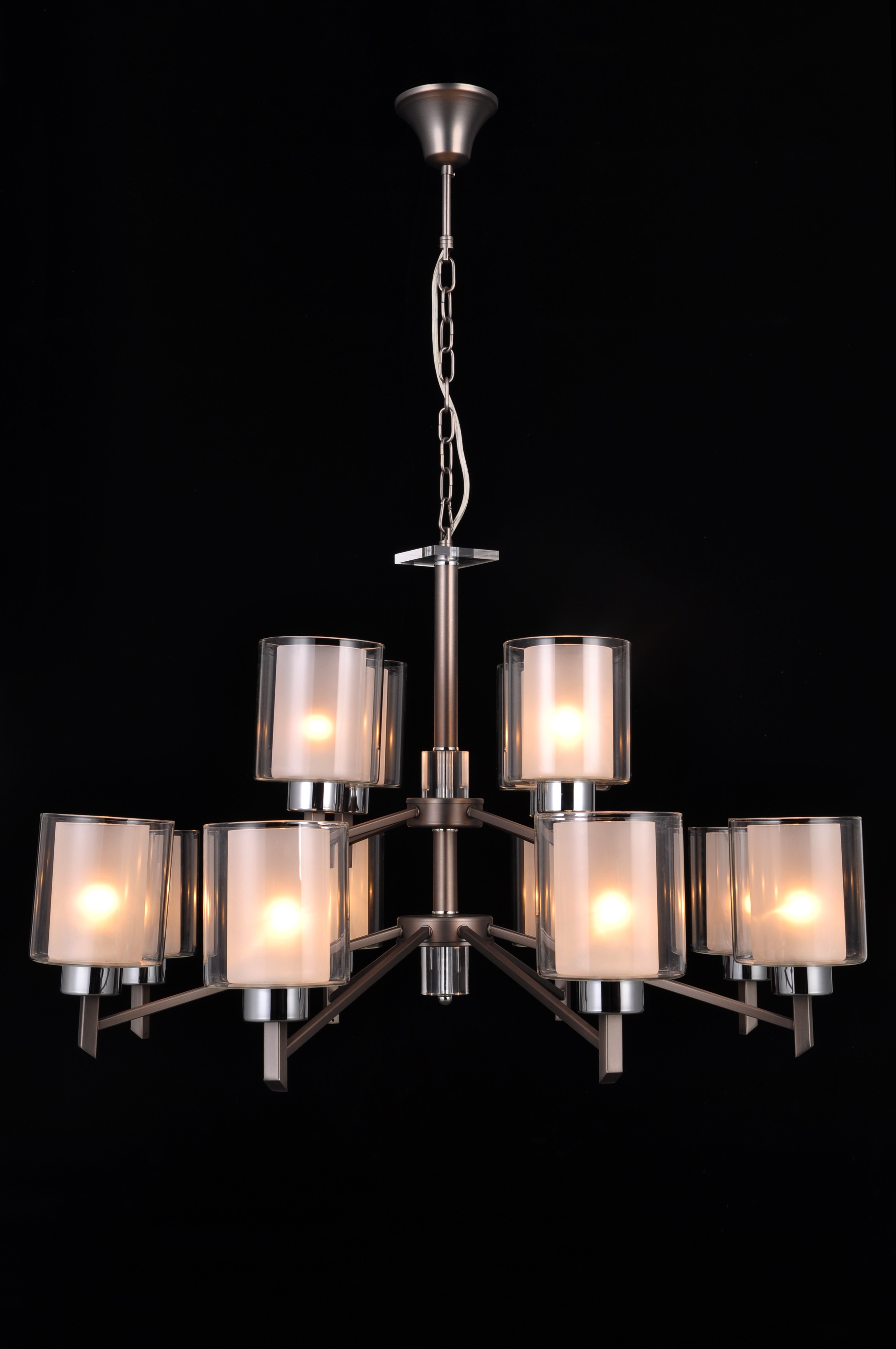 Подвесная люстра Natali Kovaltseva Double DOUBLE 81049-12C ANTIQUE SILVER