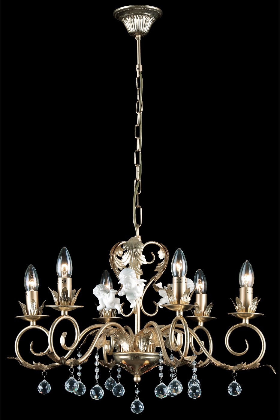 Люстра с ангелочками Jennifer Jennifer 10437/6C ANTIQUE, CLEAR Natali Kovaltseva