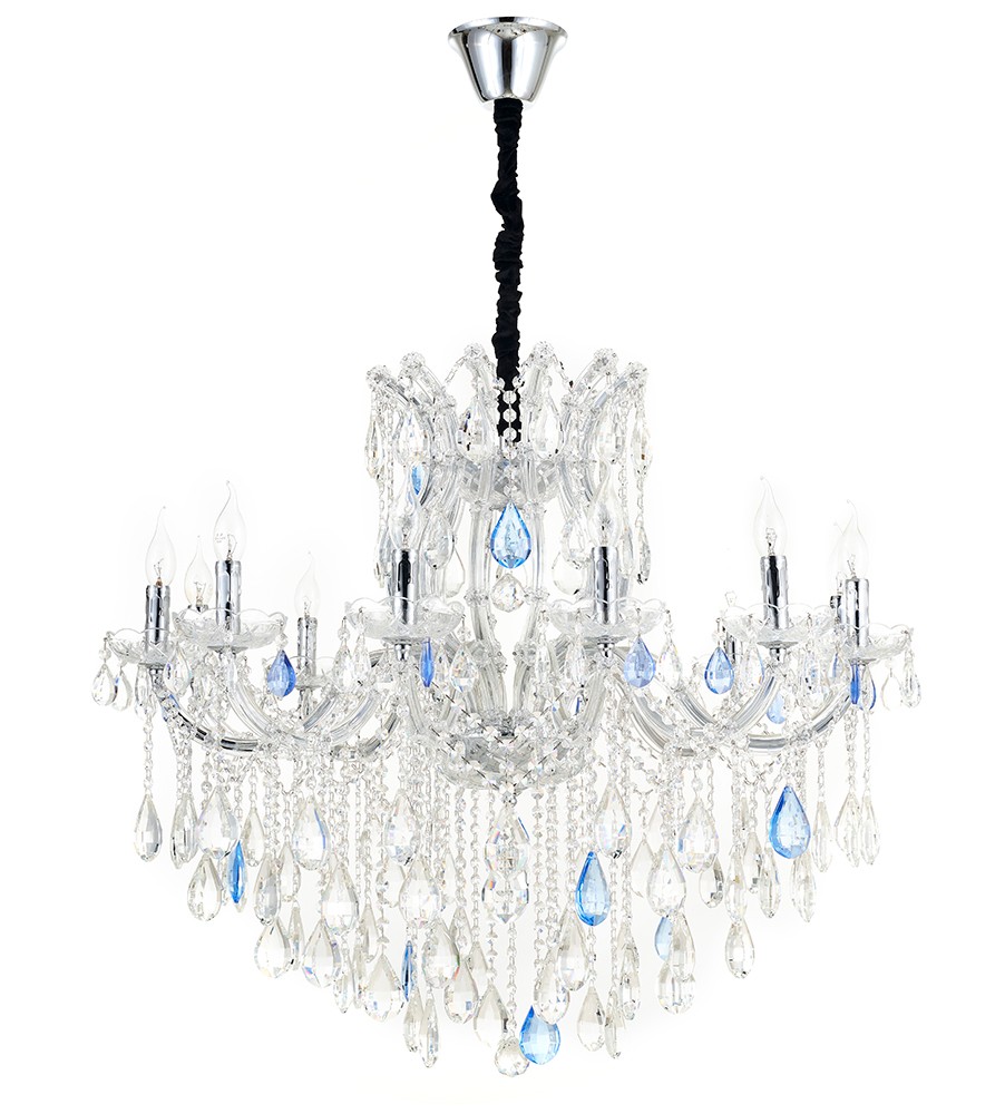 Подвесная хрустальная люстра Лагуна Lumien Hall 0013/12P-CR