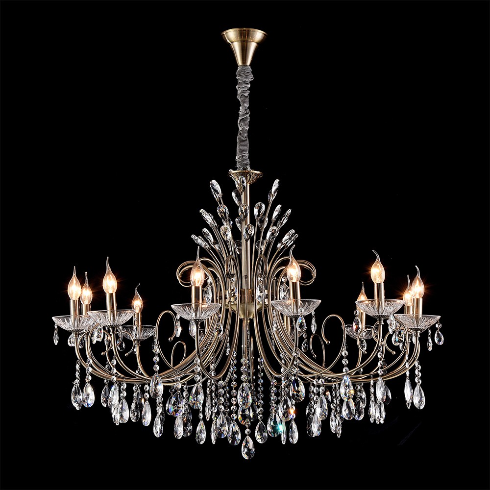 Подвесная хрустальная люстра Хлоя Lumien Hall 0015/12P-AB