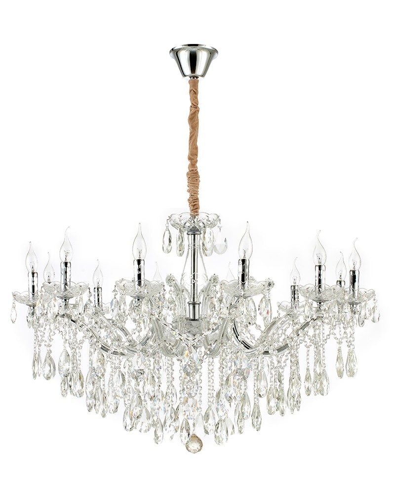 Подвесная хрустальная люстра Лавена Lumien Hall 0026/12H-CR