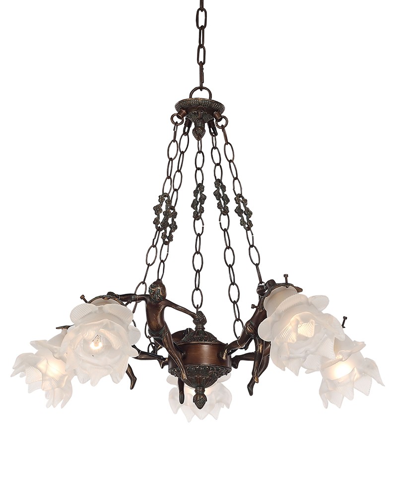 Люстра с ангелочками Эльза H17050/5PCRG Lumien Hall