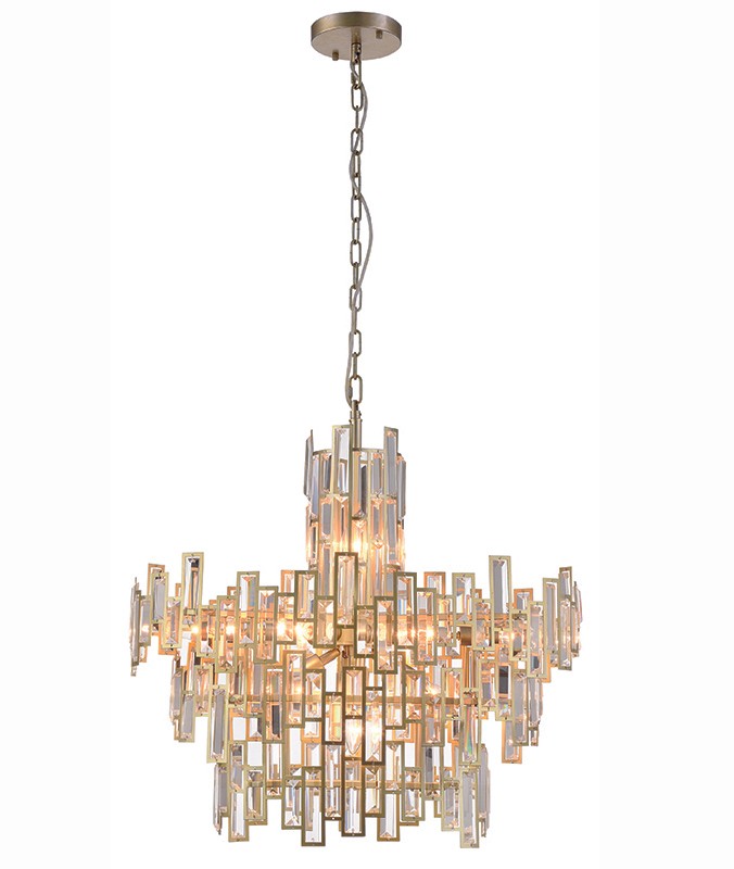 Подвесная хрустальная люстра Элиан Lumien Hall 0002/12PO-SRGD