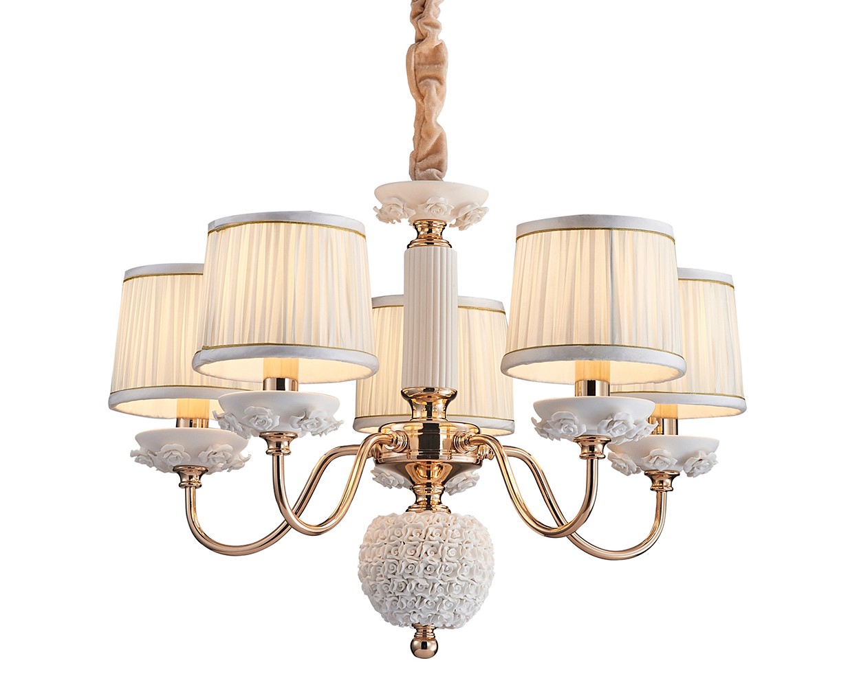 Подвесная люстра Lumien Hall Эрин 1030/5H-GD-WT