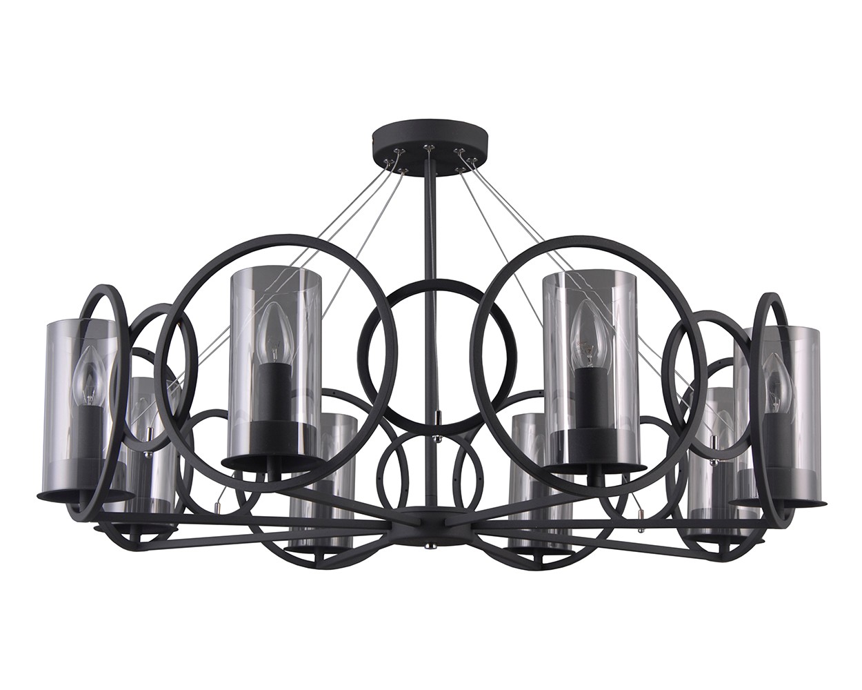 Люстра на штанге Lumien Hall Олави 3302/8P-SBK-CL