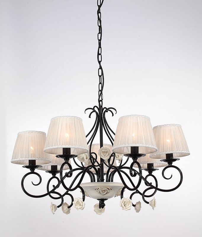 Люстра подвесная с цветочками Летисия H17079/7GBK Lumien Hall