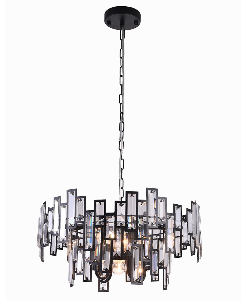 Подвесная хрустальная люстра Энвер Lumien Hall 0004/5P-BK-CL