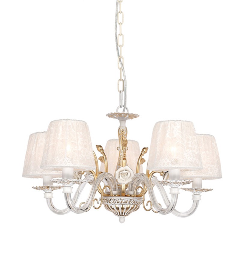 Люстра подвесная с цветочками Ноелия H17066/5WHSG Lumien Hall