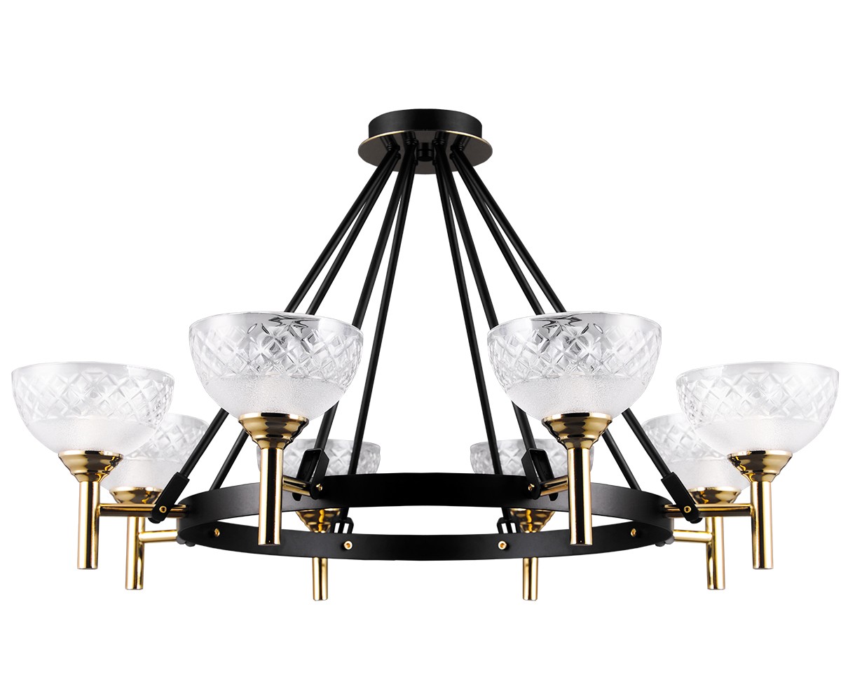 Потолочная люстра Lumien Hall Лефевр 3301/8H-GD-BK