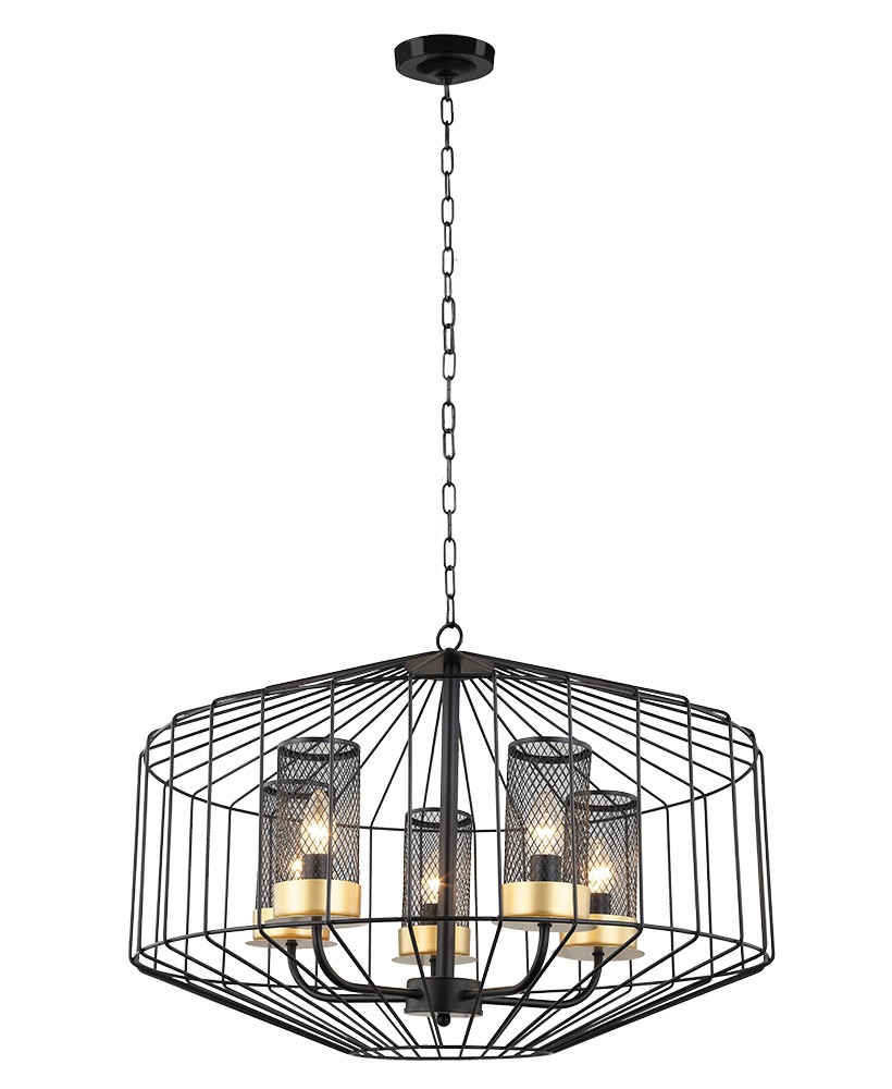 Подвесная люстра Lumien Hall Дезери 4021/5P-BK-GD