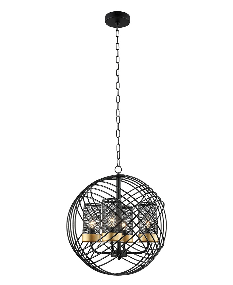 Подвесная люстра Lumien Hall Эос 4014/4P-BK-GD