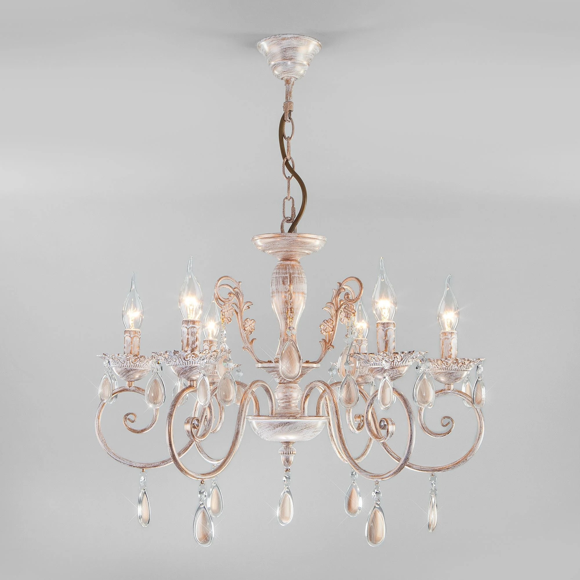 Подвесная люстра Eurosvet 10009 10009/6 золото с белым